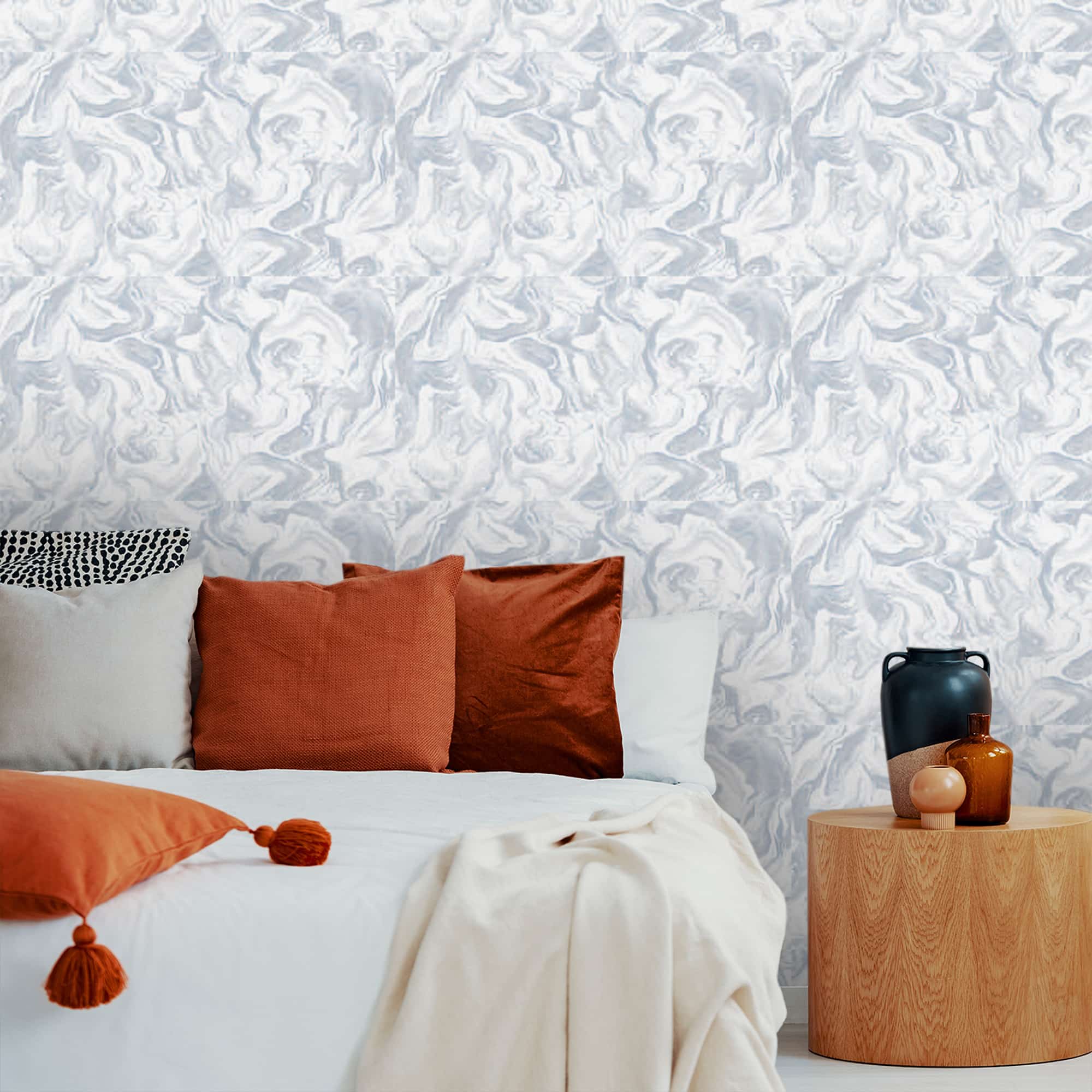 Textured Wallpaper Abstract in White|Blue