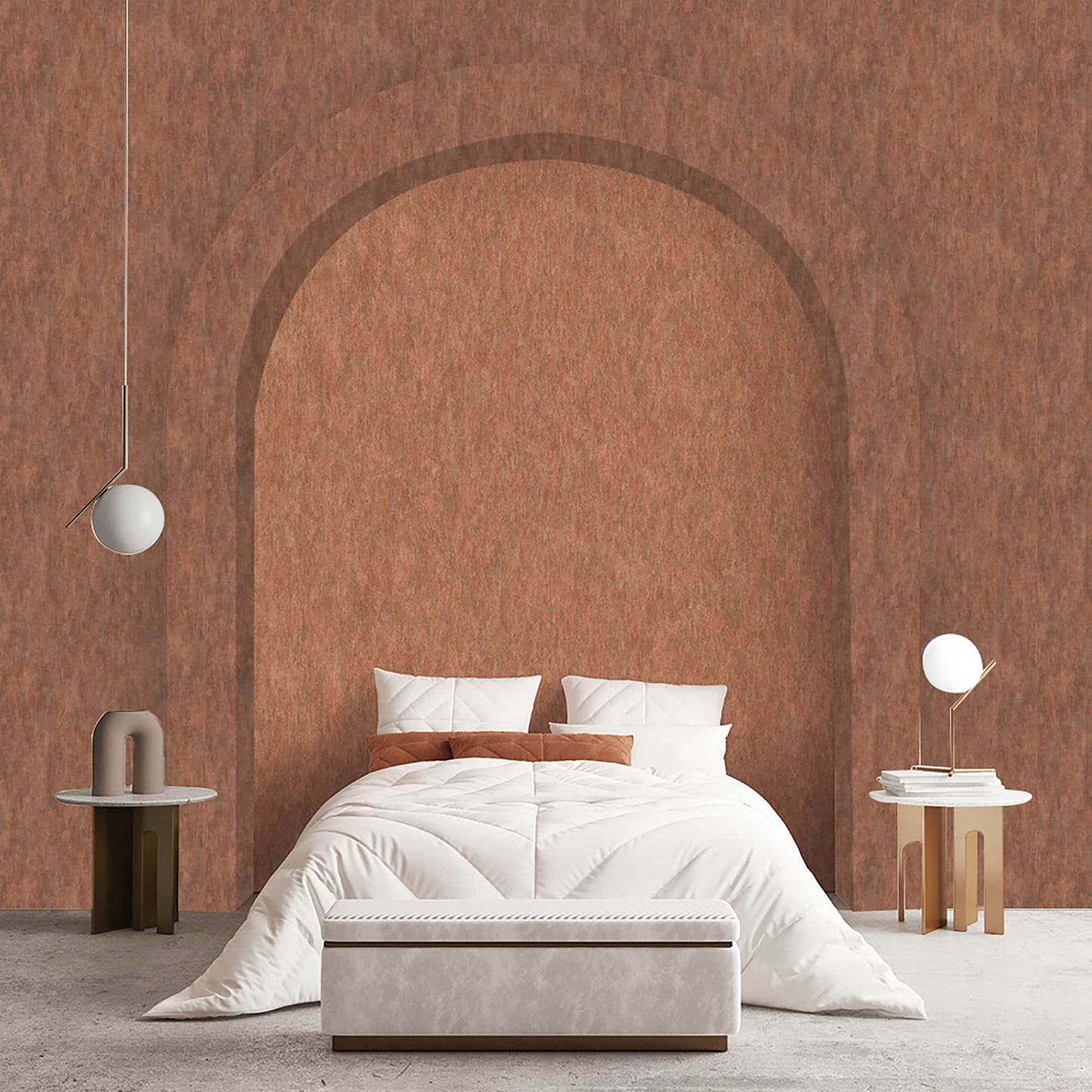 Textured Wallpaper Abstract in Orange|Brown