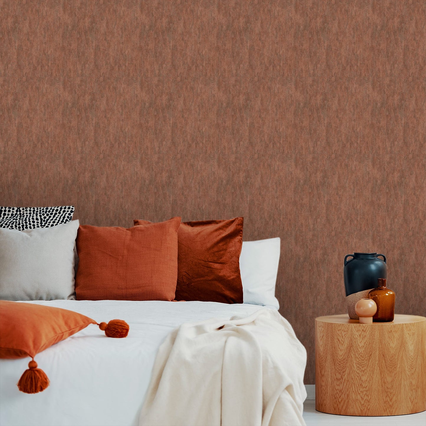 Textured Wallpaper Abstract in Orange|Brown