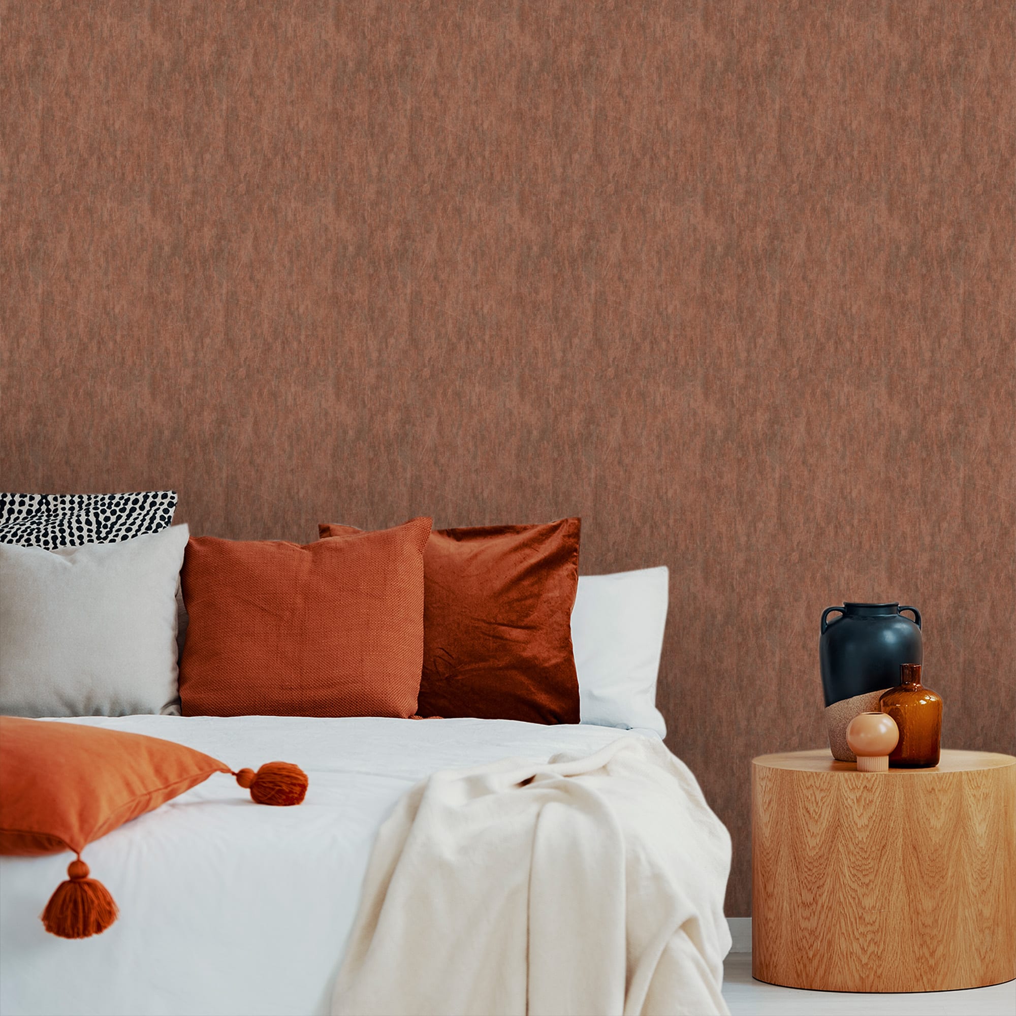 Textured Wallpaper Abstract in Orange|Brown