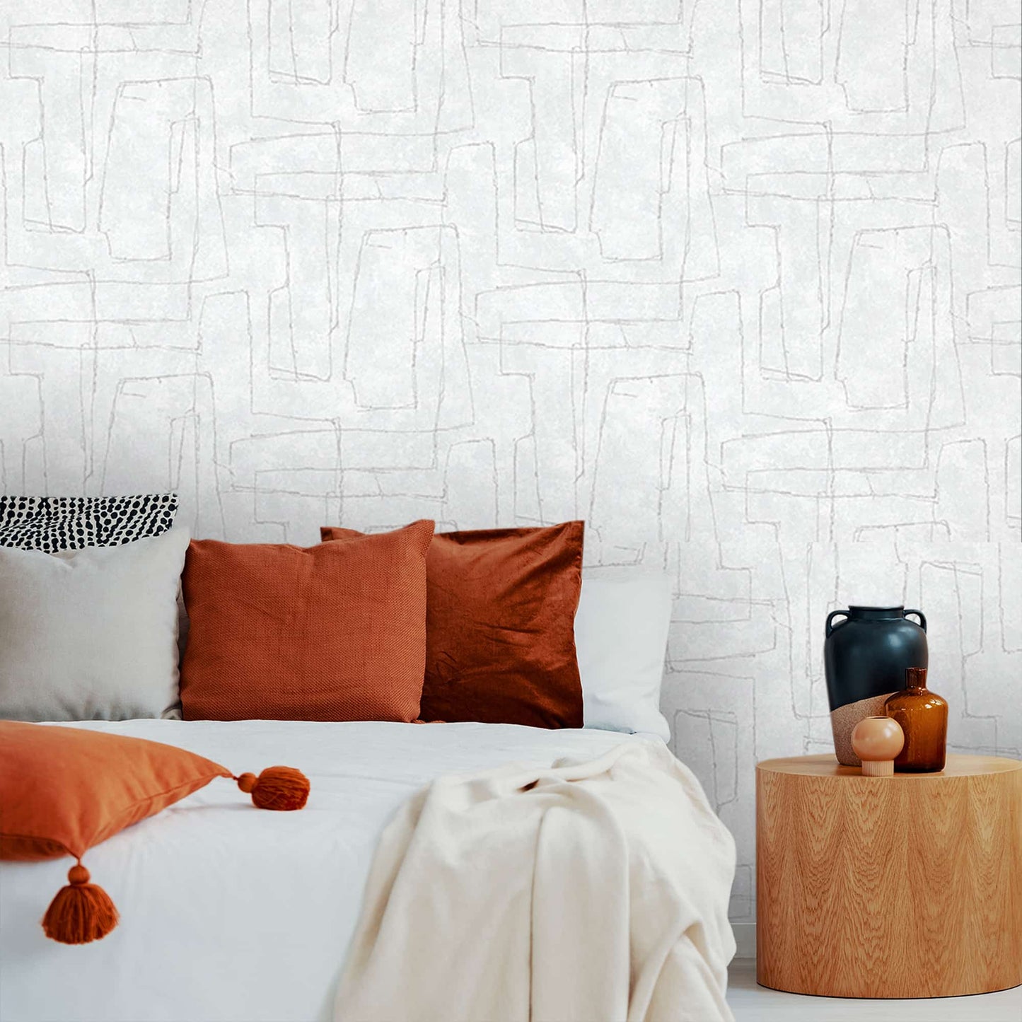 Textured Wallpaper Abstract in Grey|Silver