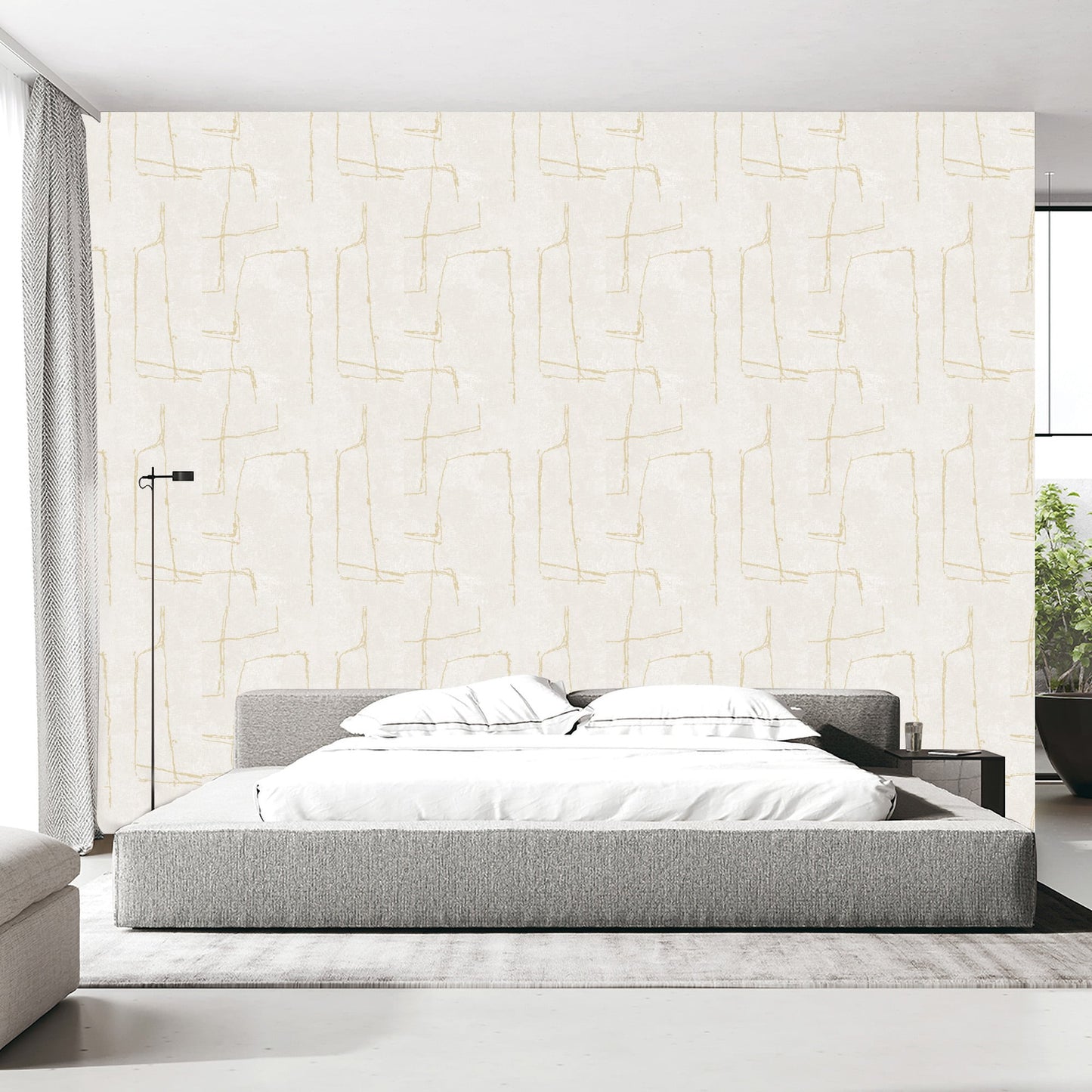 Textured Wallpaper Abstract in Beige|Gold