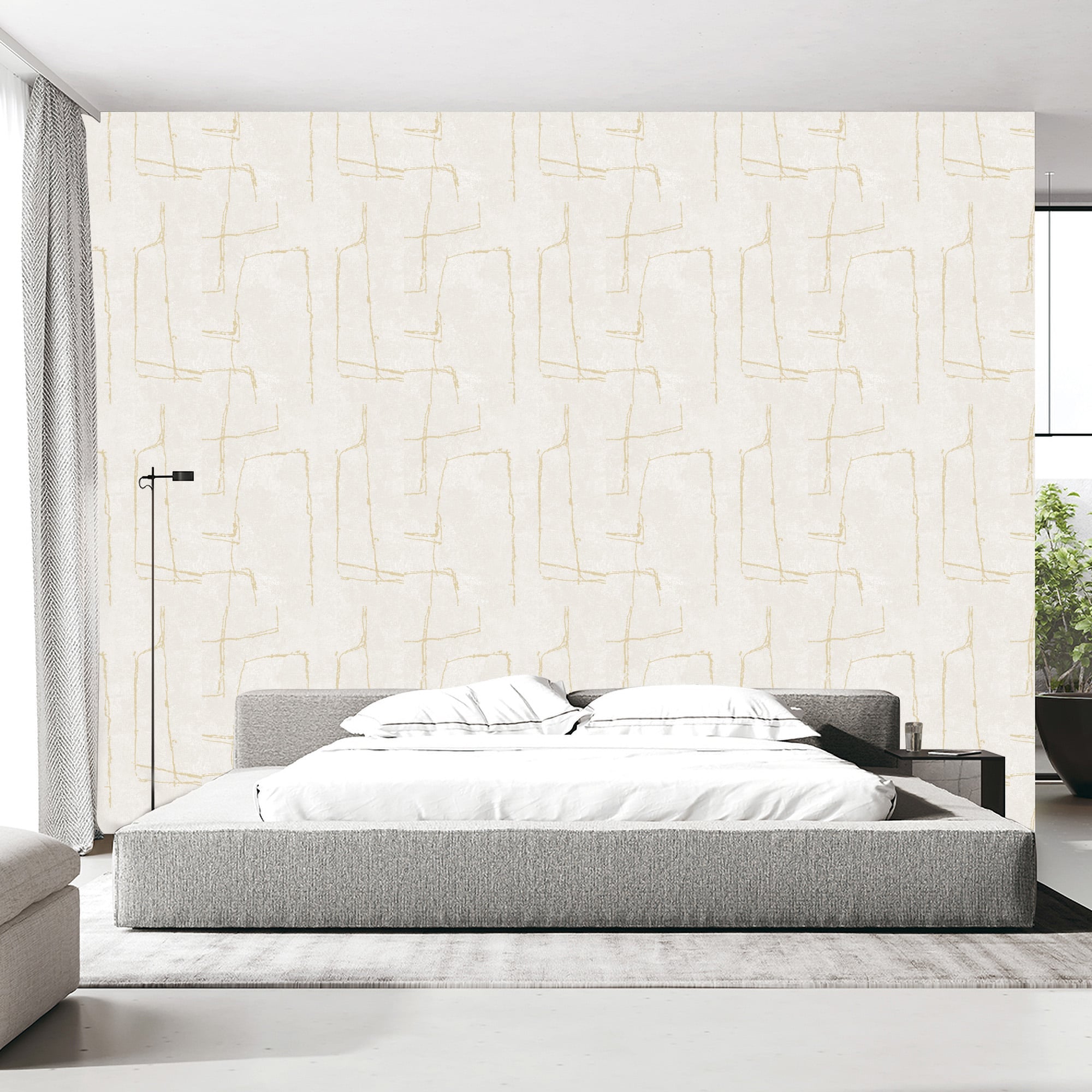 Textured Wallpaper Abstract in Beige|Gold