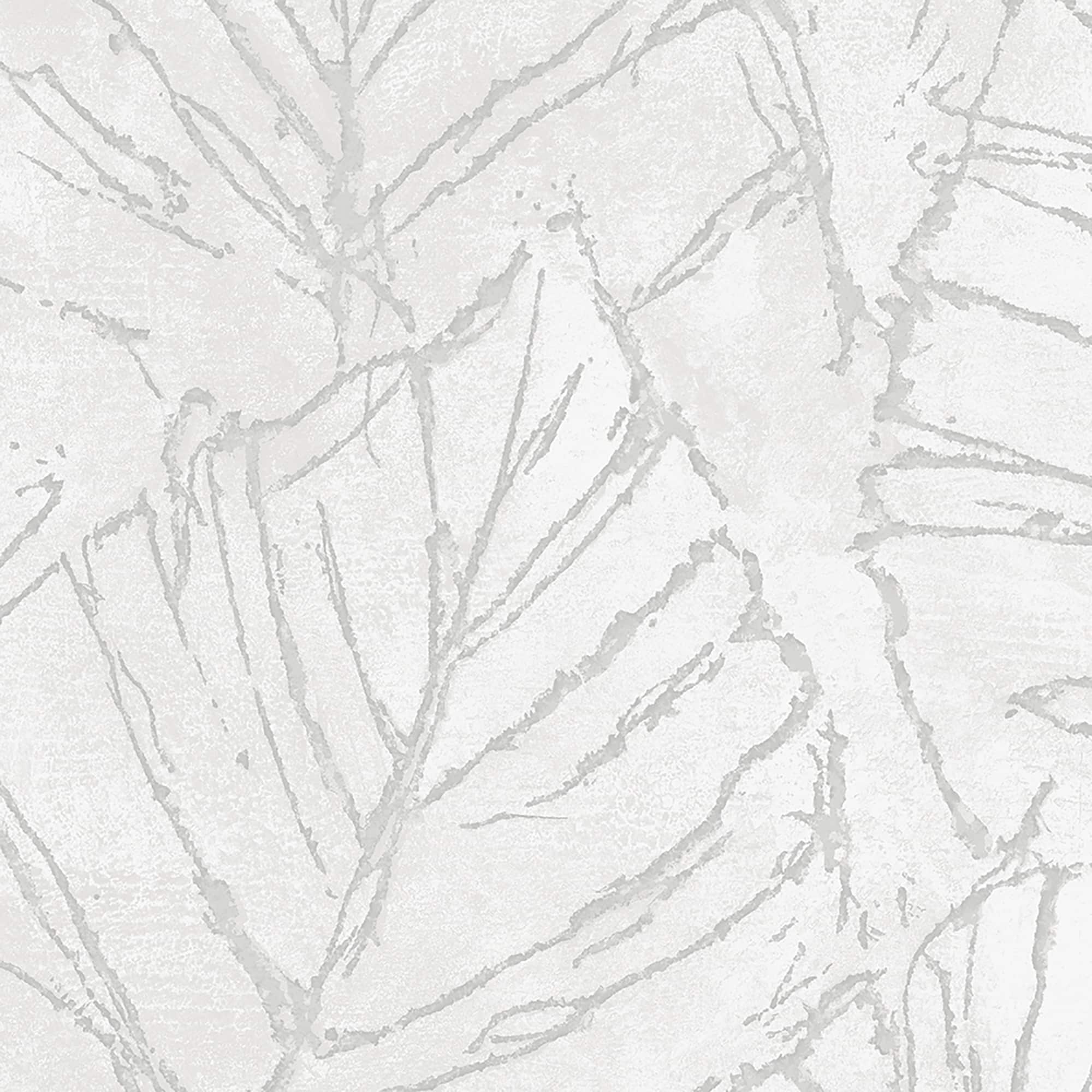 Textured Wallpaper Floral in Light Grey