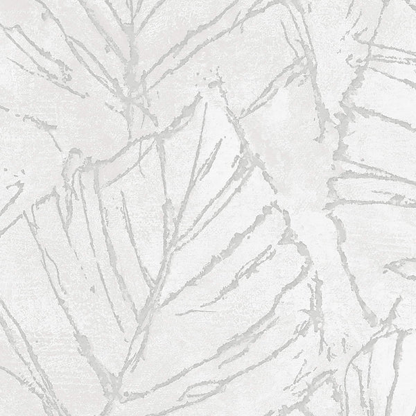 Textured Wallpaper Floral in Light Grey