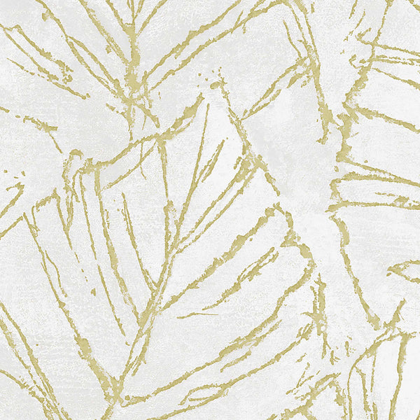 Textured Wallpaper Floral in Gold