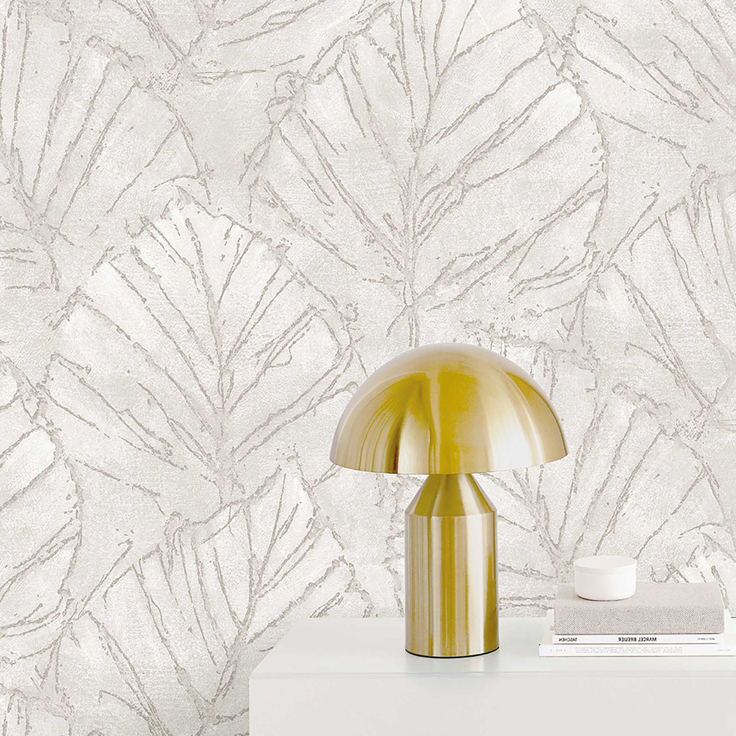 Textured Wallpaper Floral in Silver|Grey