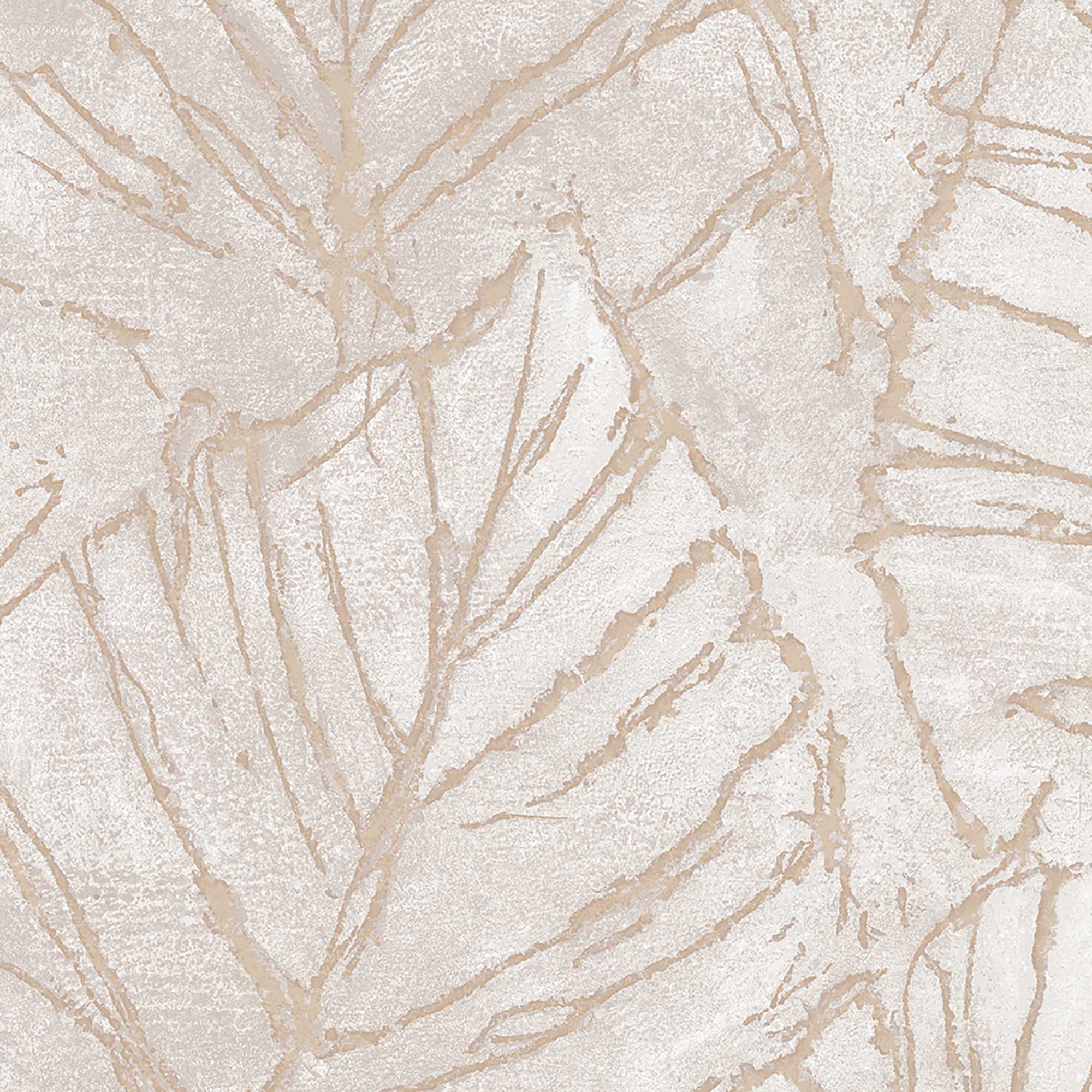 Textured Wallpaper Floral in Beige