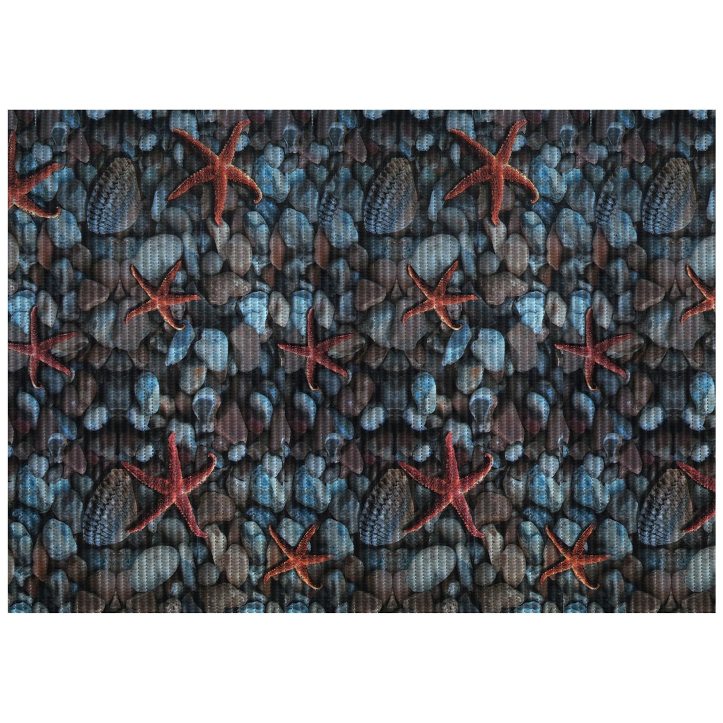 Pebbles Bathroom Mat - 39" x 26" Light Blue Waterproof Non-Slip Quick Dry Rug, Non-Absorbent Dirt Resistant Perfect for Kitchen, Bathroom and Restroom