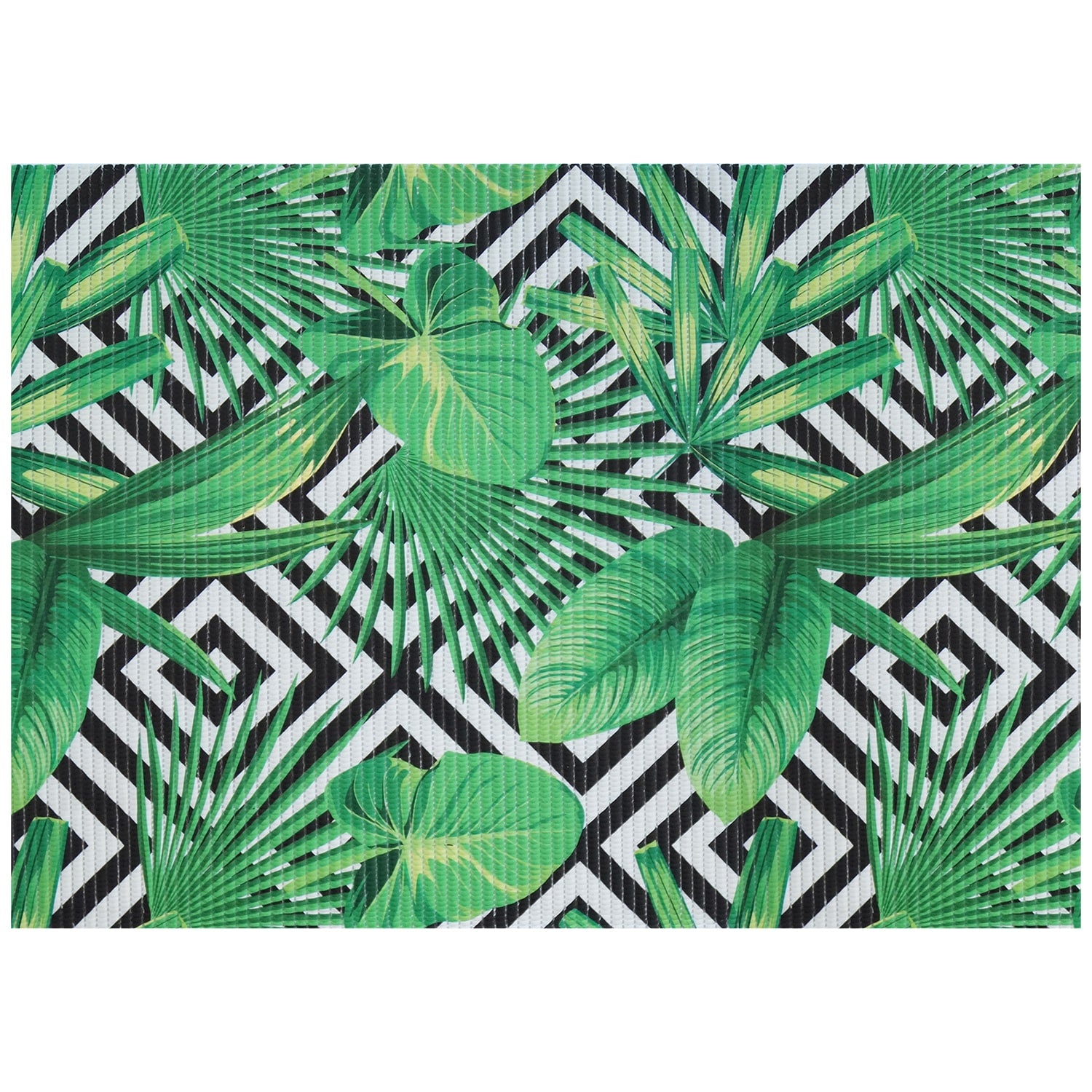 Leaf Bathroom Mat - 39" x 26" Green Waterproof Non-Slip Quick Dry Rug, Non-Absorbent Dirt Resistant Perfect for Kitchen, Bathroom and Restroom