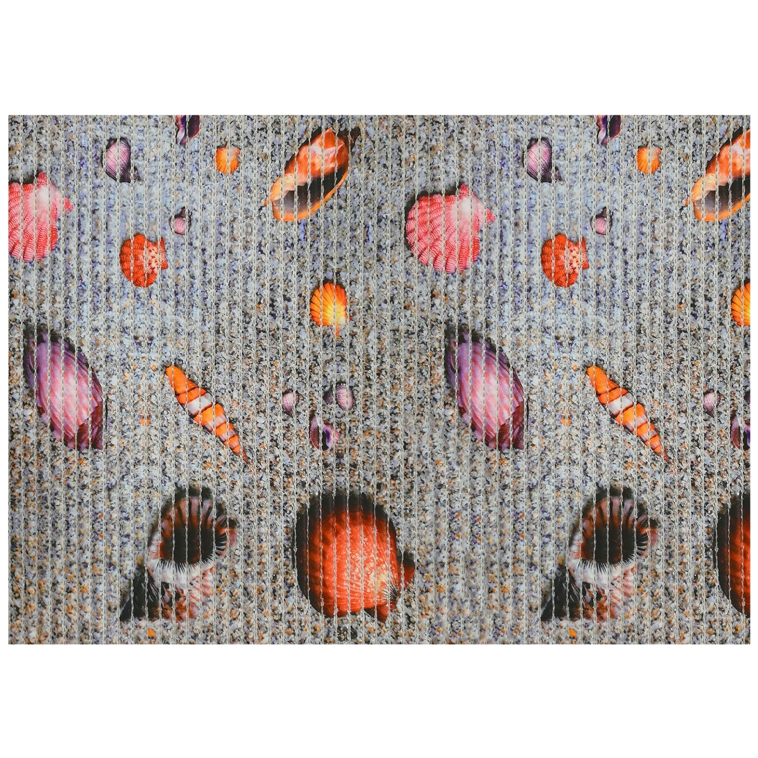 Sea Shell Bathroom Mat - 39" x 26" Beige Waterproof Non-Slip Quick Dry Rug, Non-Absorbent Dirt Resistant Perfect for Kitchen, Bathroom and Restroom