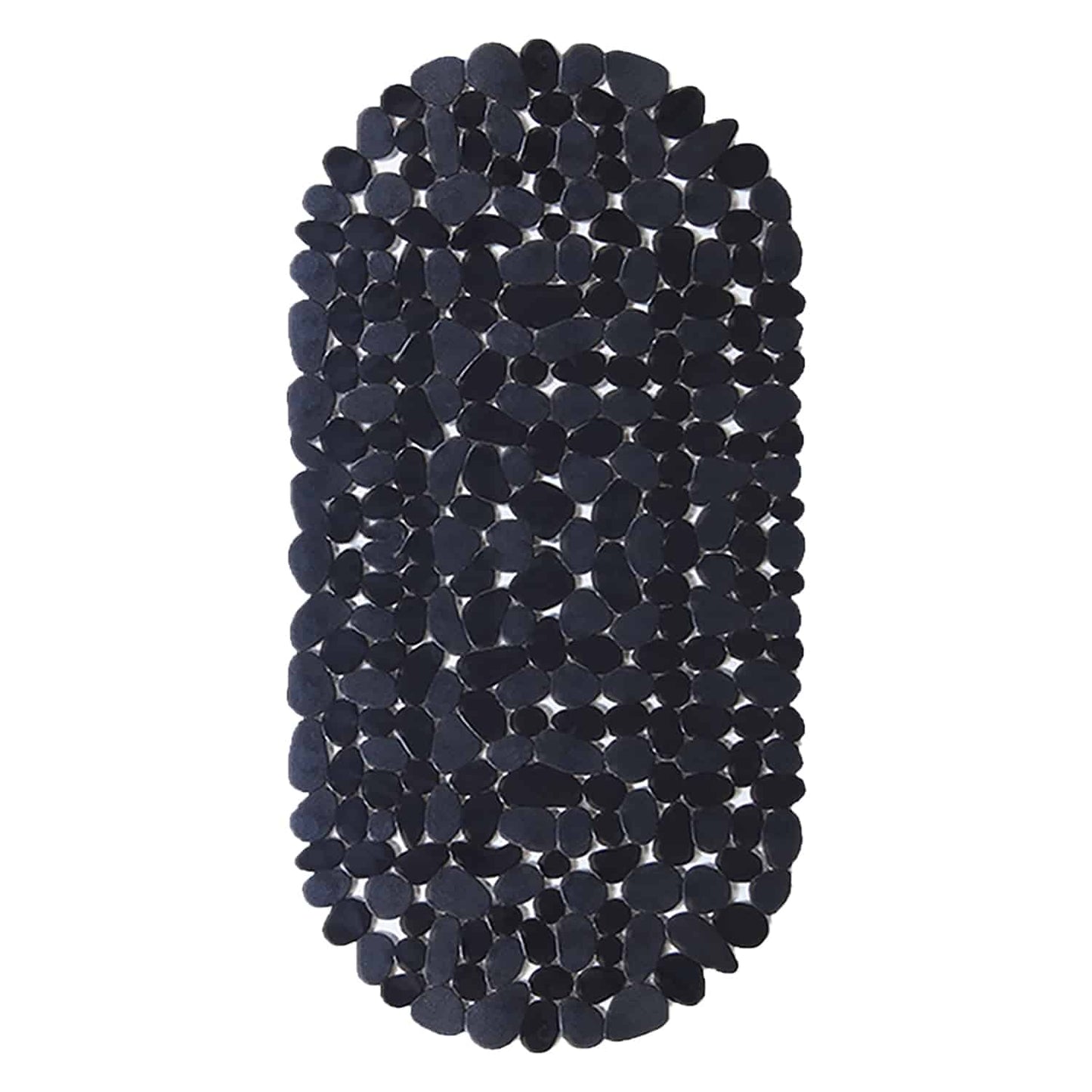 Shower Mat with Suction Cups - 27" x 14", Minimalist Black Waterproof Non-Slip Quick Dry Dirt Resistant Perfect for Bathroom, Bathtub and Shower