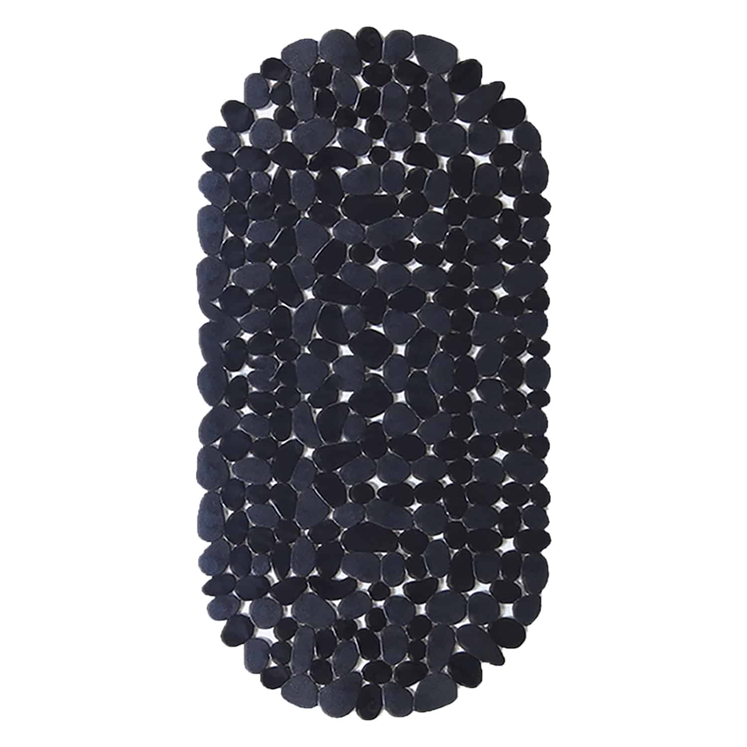 Shower Mat with Suction Cups - 27" x 14", Minimalist Black Waterproof Non-Slip Quick Dry Dirt Resistant Perfect for Bathroom, Bathtub and Shower