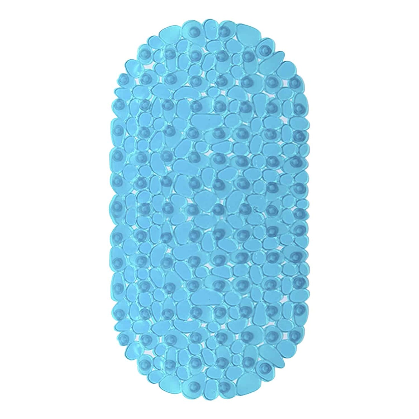 Shower Mat with Suction Cups - 27" x 14", Modern Light Blue Waterproof Non-Slip Quick Dry Dirt Resistant Perfect for Bathroom, Bathtub and Shower