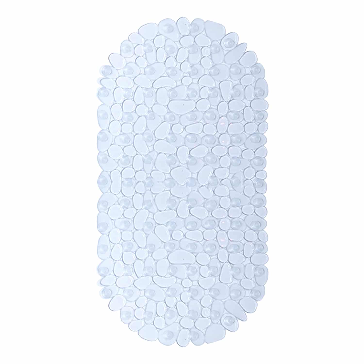 Shower Mat with Suction Cups - 27" x 14", Minimalist Transparent Waterproof Non-Slip Quick Dry Dirt Resistant Perfect for Bathroom, Bathtub and Shower