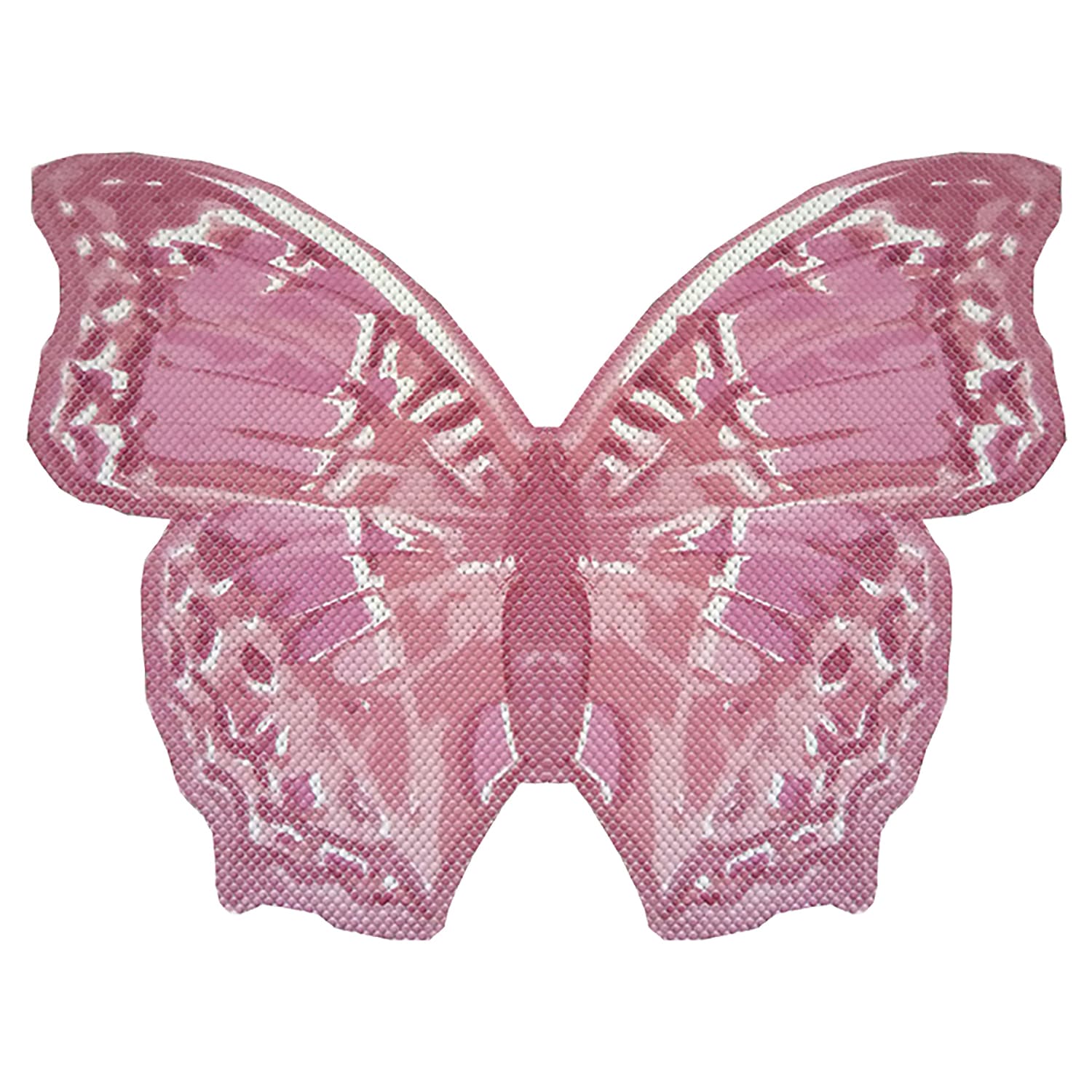 Butterfly Bathroom Mat - 26" x 19" Pink Waterproof Non-Slip Quick Dry Rug, Non-Absorbent Dirt Resistant Perfect for Kitchen, Bathroom and Restroom