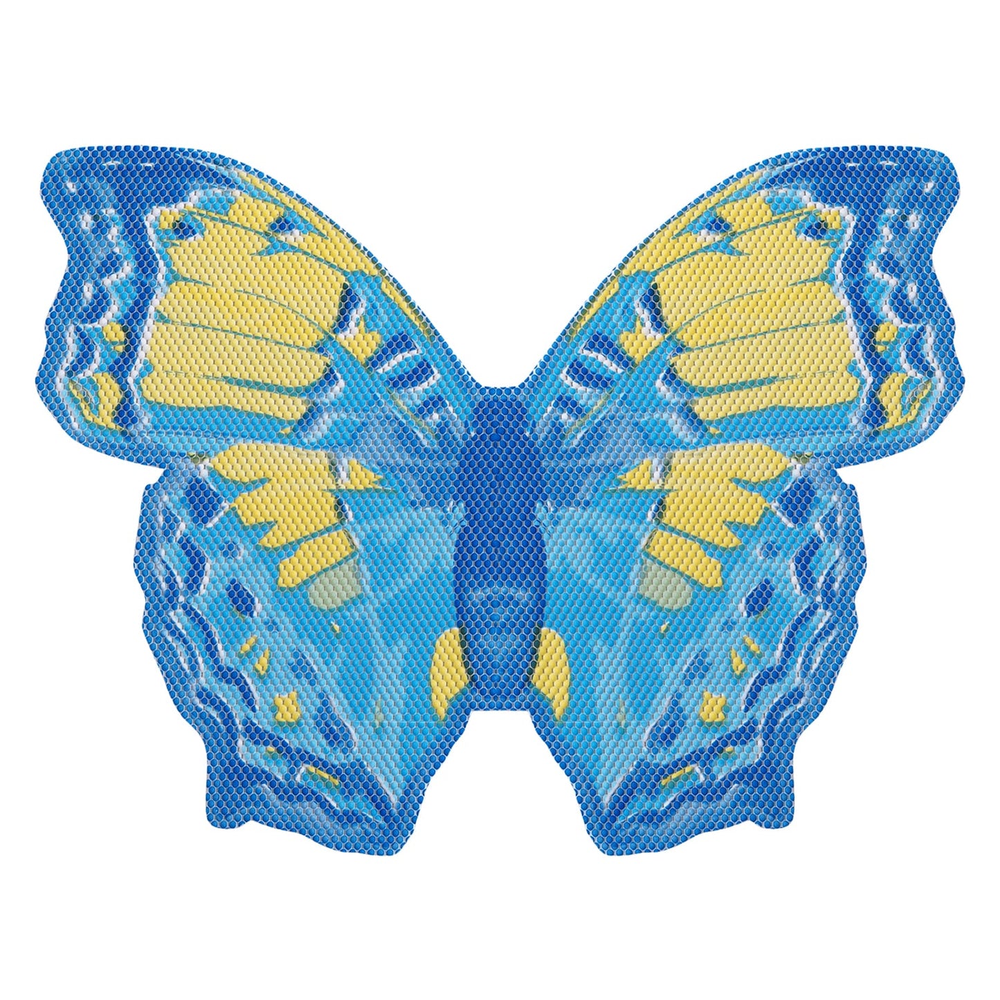 Butterfly Bathroom Mat - 26" x 19" Yellow Blue Waterproof Non-Slip Quick Dry Rug, Non-Absorbent Dirt Resistant Perfect for Kitchen, Bathroom and Restroom