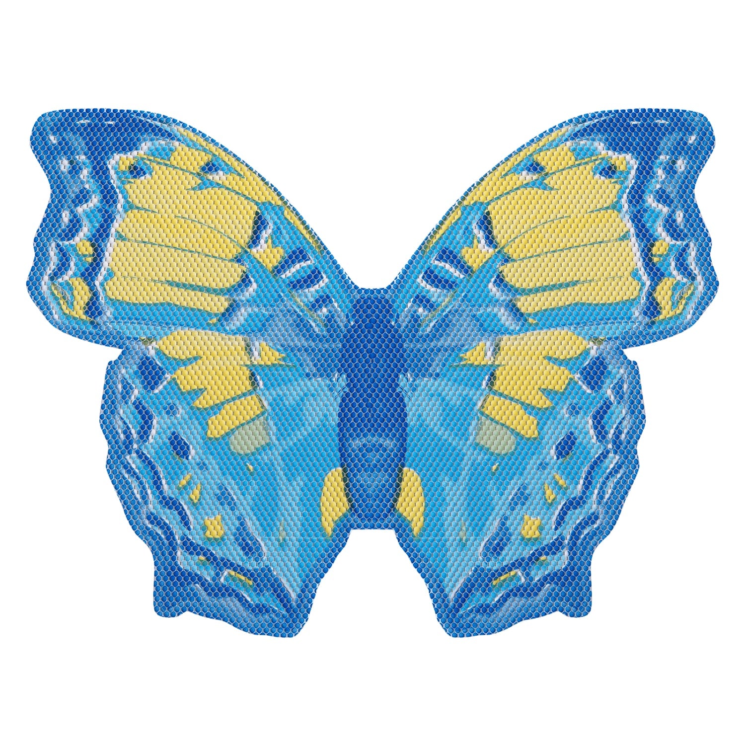 Butterfly Bathroom Mat - 26" x 19" Yellow Blue Waterproof Non-Slip Quick Dry Rug, Non-Absorbent Dirt Resistant Perfect for Kitchen, Bathroom and Restroom