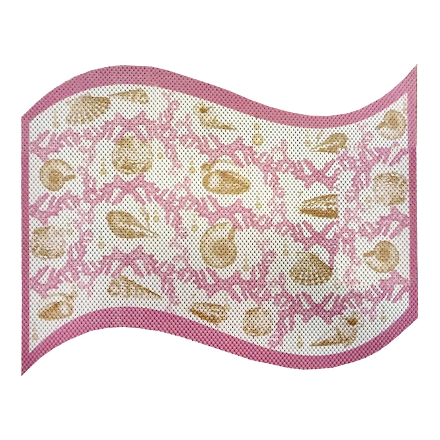 Corals Bathroom Mat - 26" x 20" Pink Waterproof Non-Slip Quick Dry Rug, Non-Absorbent Dirt Resistant Perfect for Kitchen, Bathroom and Restroom