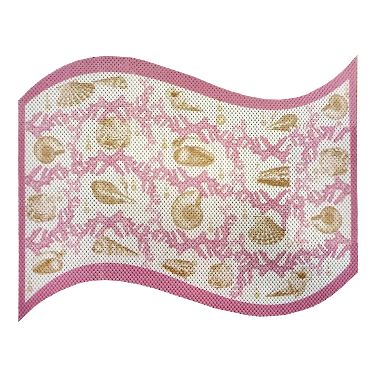 Corals Bathroom Mat - 26" x 20" Pink Waterproof Non-Slip Quick Dry Rug, Non-Absorbent Dirt Resistant Perfect for Kitchen, Bathroom and Restroom