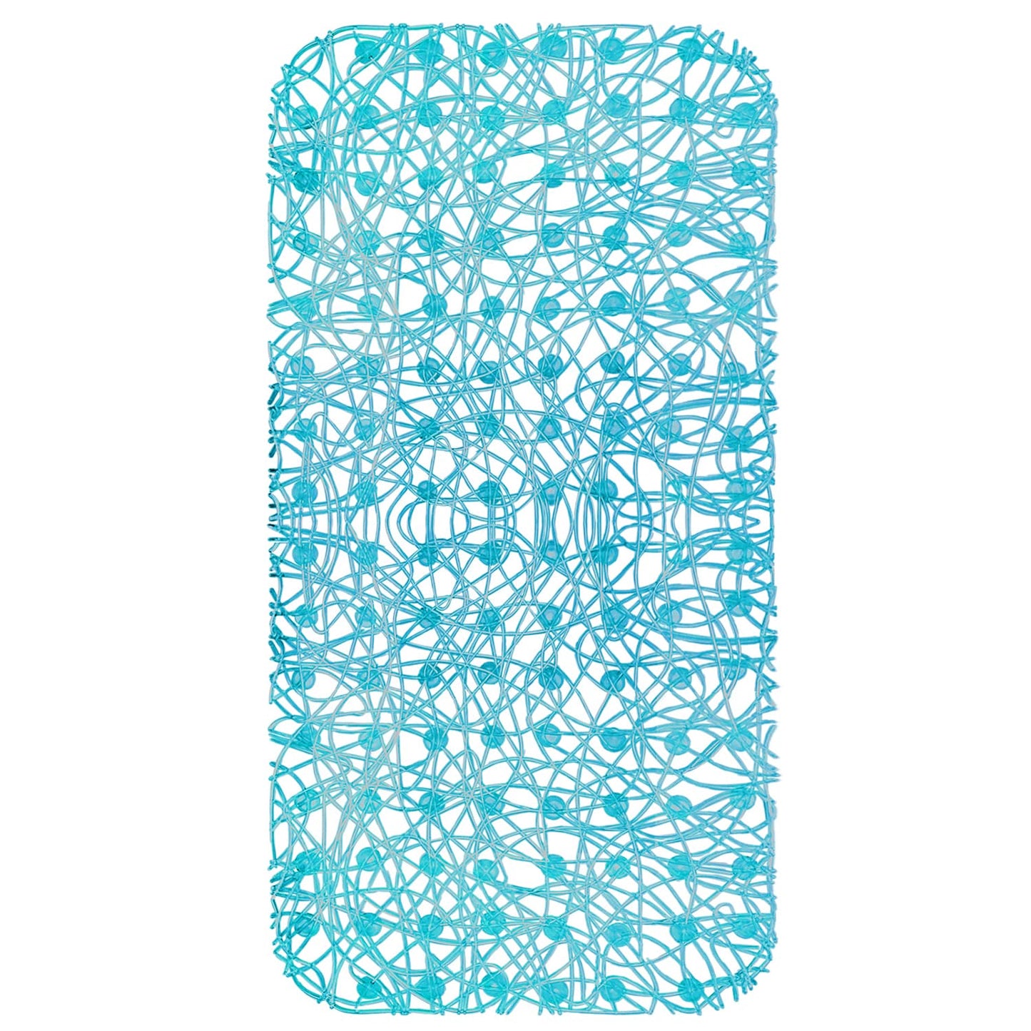 Shower Mat with Suction Cups - 28" x 14", Modern Light Blue Waterproof Non-Slip Quick Dry Dirt Resistant Perfect for Bathroom, Bathtub and Shower