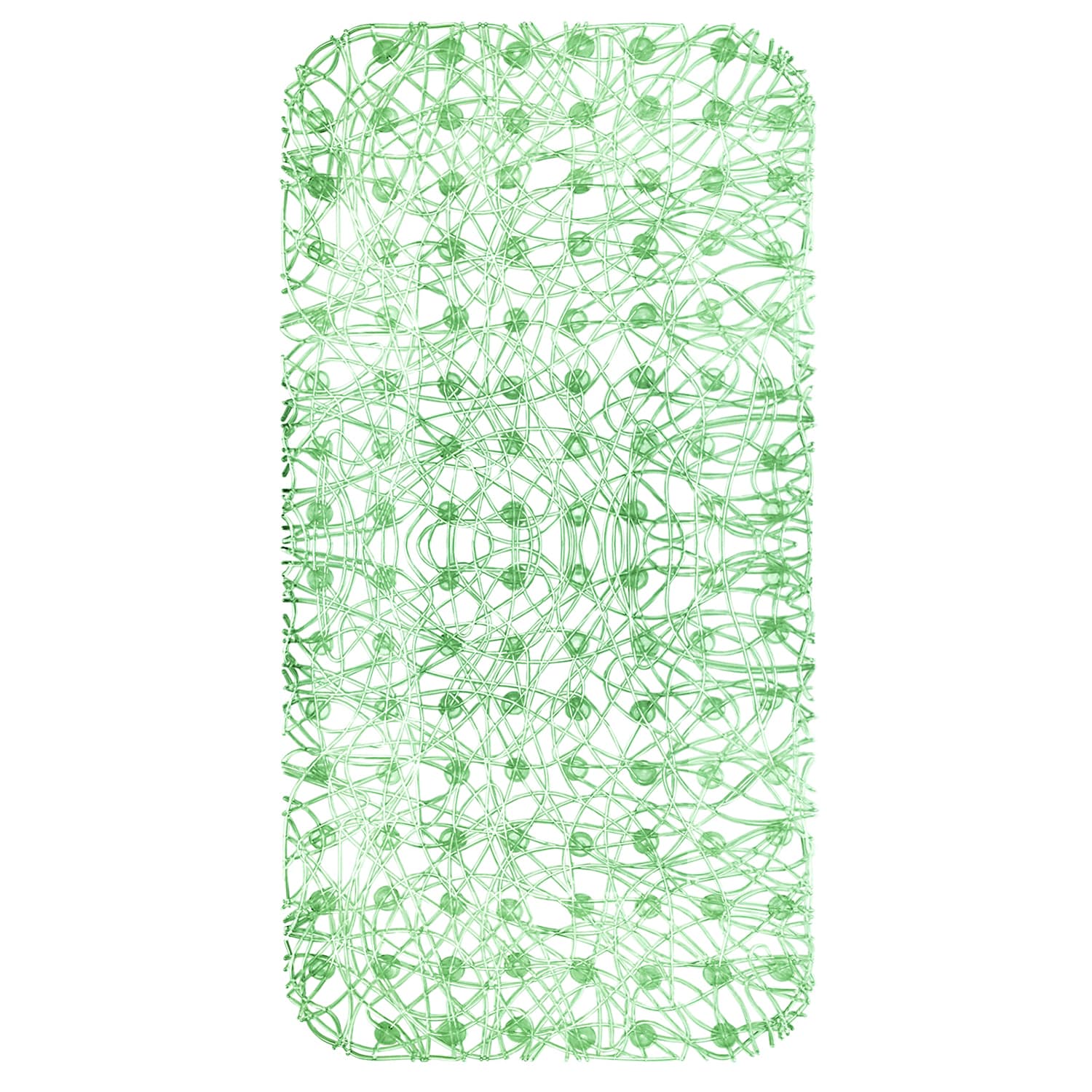 Shower Mat with Suction Cups - 28" x 14", Modern Green Waterproof Non-Slip Quick Dry Dirt Resistant Perfect for Bathroom, Bathtub and Shower