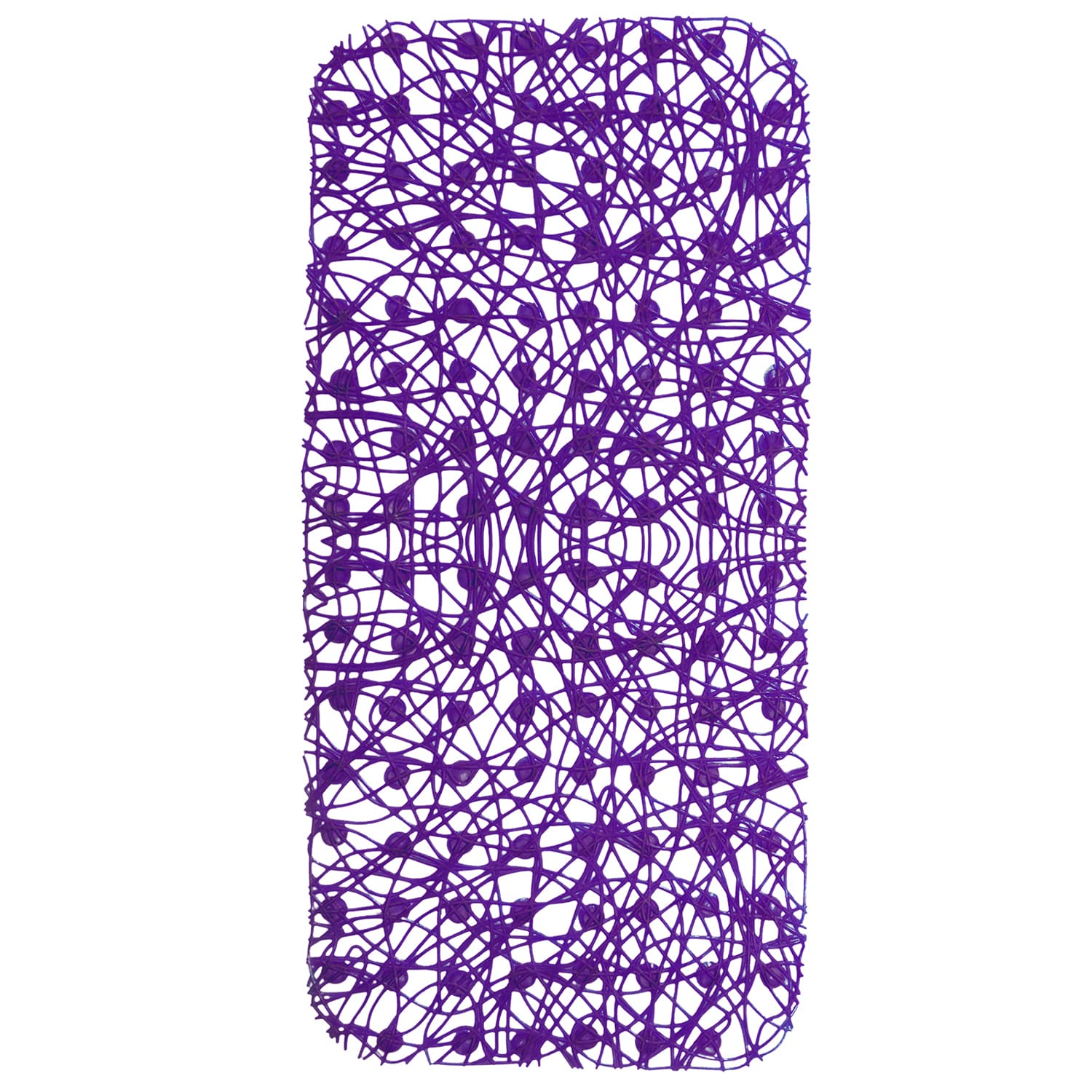 Shower Mat with Suction Cups - 28" x 14", Glam Purple Waterproof Non-Slip Quick Dry Dirt Resistant Perfect for Bathroom, Bathtub and Shower