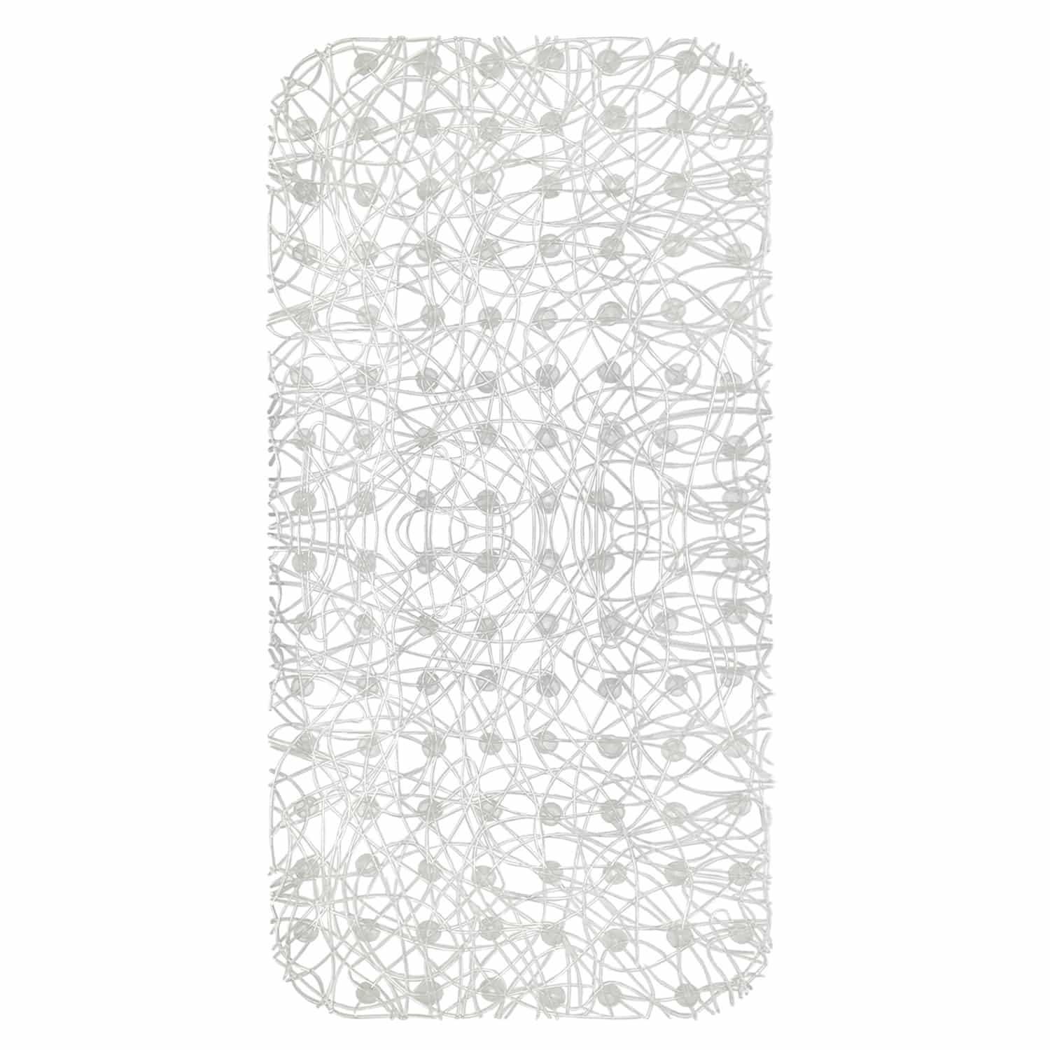 Shower Mat with Suction Cups - 28" x 14", Minimalist Transparent Waterproof Non-Slip Quick Dry Dirt Resistant Perfect for Bathroom, Bathtub and Shower