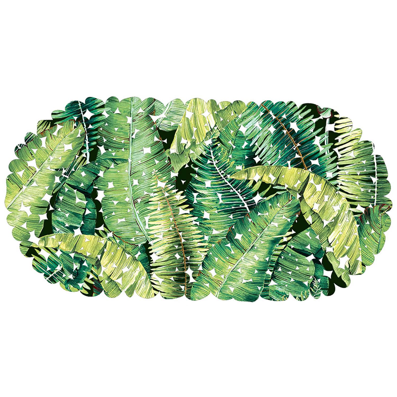 Leaf Bathtub and Shower Mat - 27" x 14" Green Waterproof Non-Slip Quick Dry Rug, Non-Absorbent Dirt Resistant Perfect for Bathroom, Shower, Restroom and Bathtub