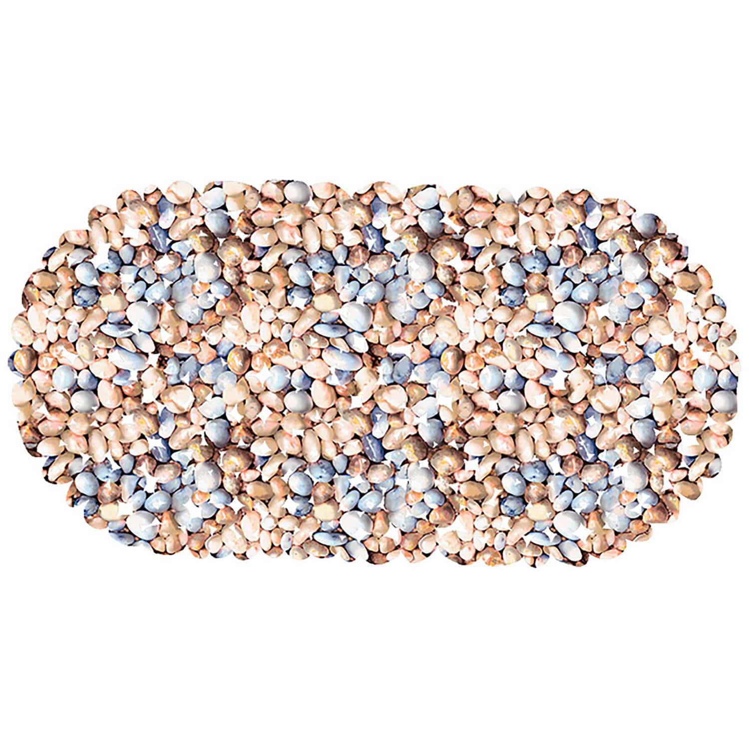 Pebbles Bathtub and Shower Mat - 27" x 14" Beige Waterproof Non-Slip Quick Dry Rug, Non-Absorbent Dirt Resistant Perfect for Bathroom, Shower, Restroom and Bathtub