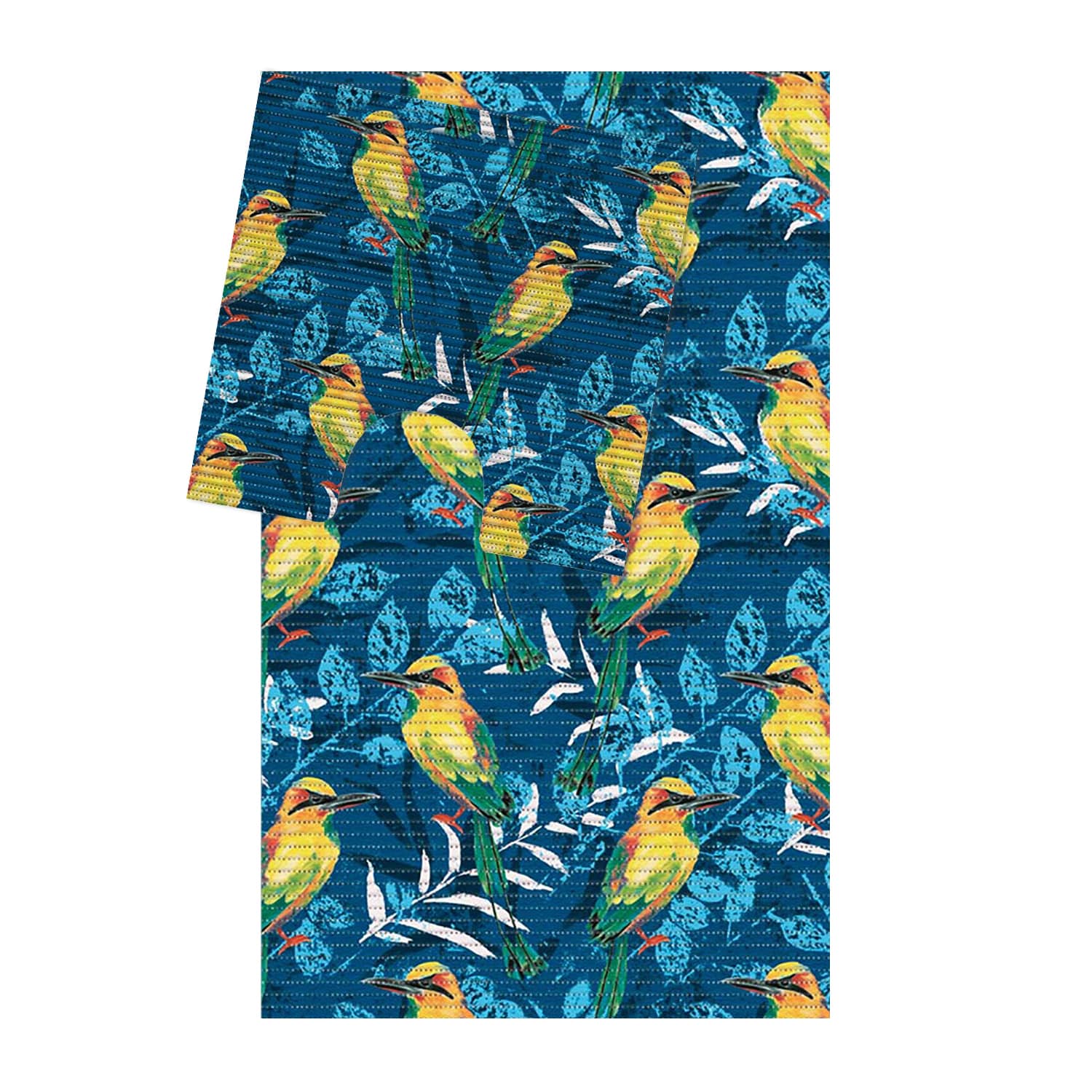 Birds Bathroom Mat Set (2 pcs) - 31" x 20" and 19.7" x 19.7" Waterproof Non-Slip Quick Dry Rug, Non-Absorbent Dirt Resistant Perfect for Bathroom and Restroom