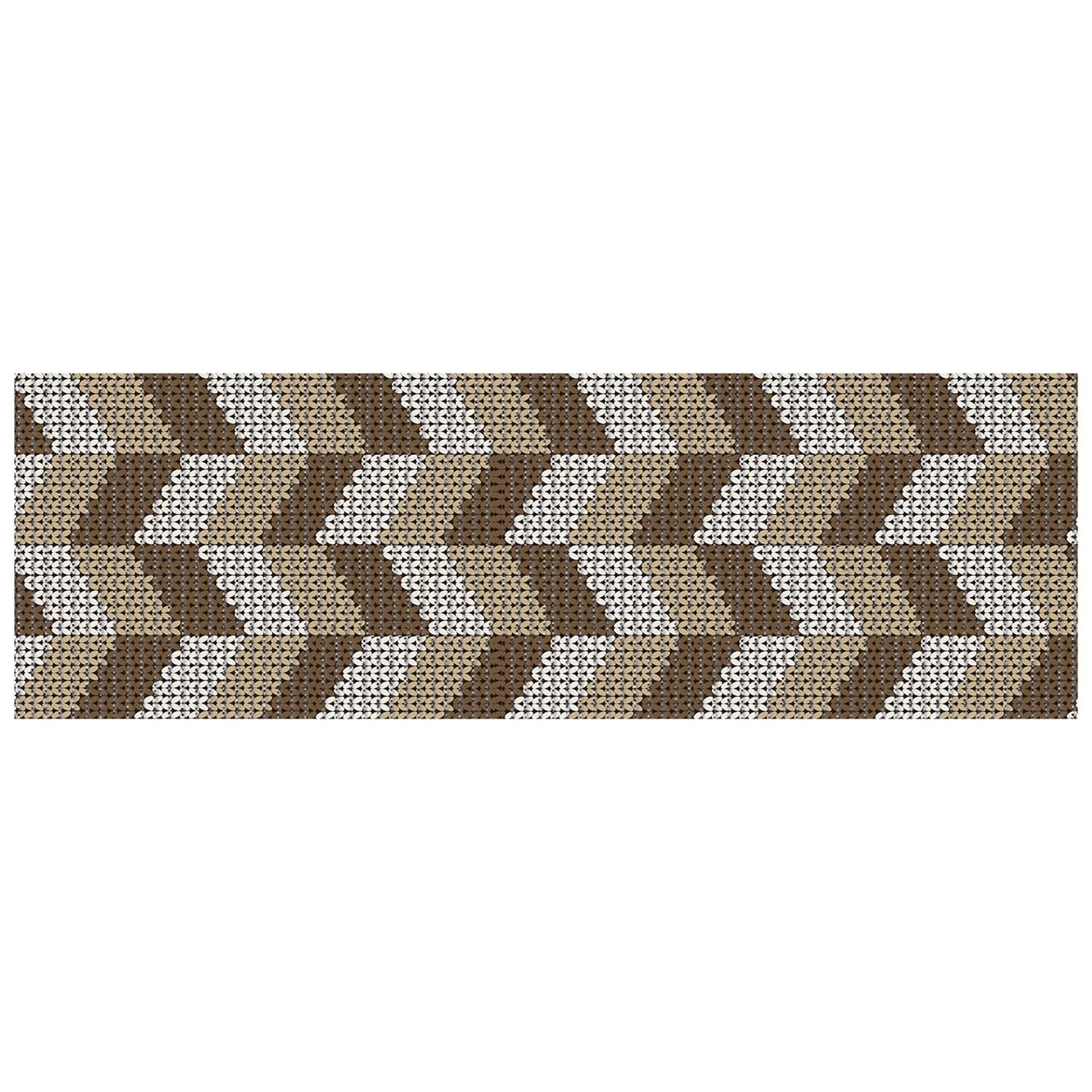 Chevron Bathroom Mat - 79" x 26" Beige Waterproof Non-Slip Quick Dry Rug, Non-Absorbent Dirt Resistant Perfect for Kitchen, Bathroom and Restroom
