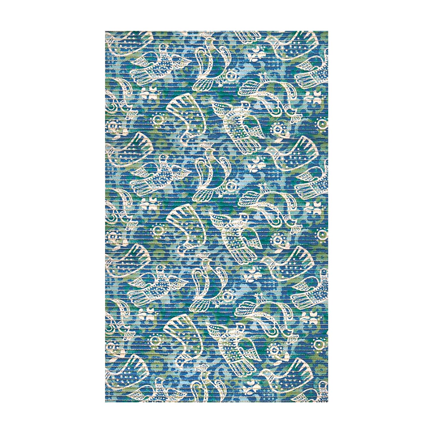 Birds Bathroom Mat - 31" x 26" Light Blue Waterproof Non-Slip Quick Dry Rug, Non-Absorbent Dirt Resistant Perfect for Kitchen, Bathroom and Restroom