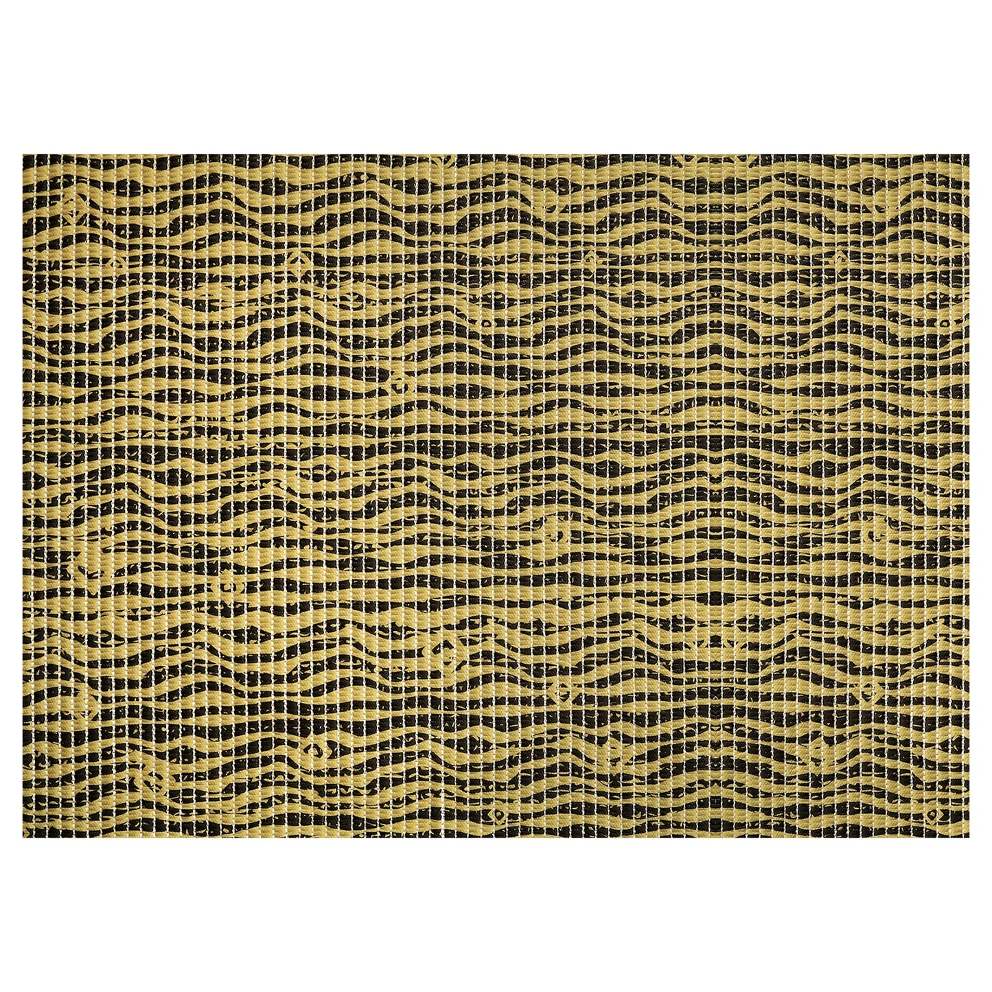 Waves Bathroom Mat - 35" x 26" Beige Waterproof Non-Slip Quick Dry Rug, Non-Absorbent Dirt Resistant Perfect for Kitchen, Bathroom and Restroom