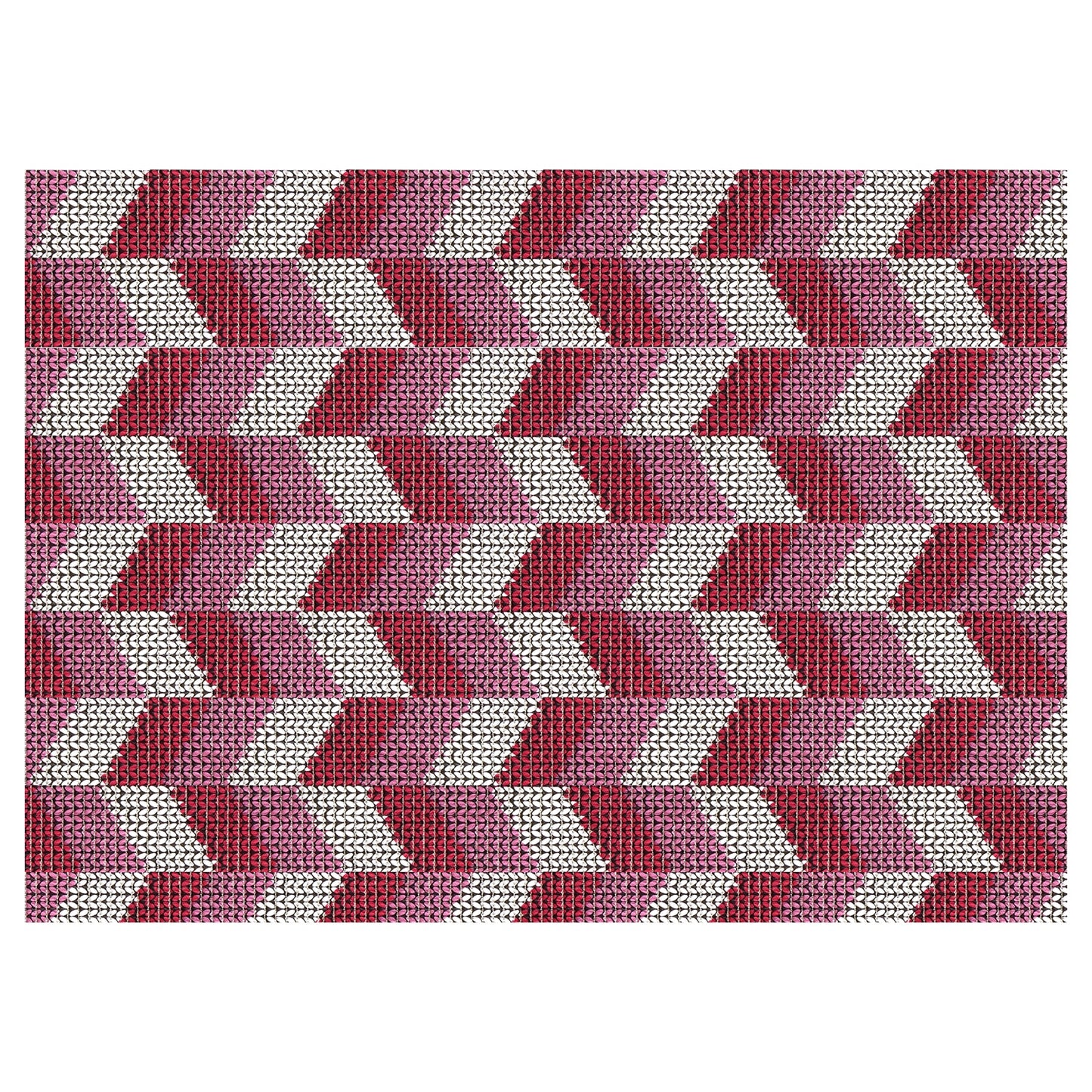 Chevron Bathroom Mat - 35" x 26" Red Waterproof Non-Slip Quick Dry Rug, Non-Absorbent Dirt Resistant Perfect for Kitchen, Bathroom and Restroom