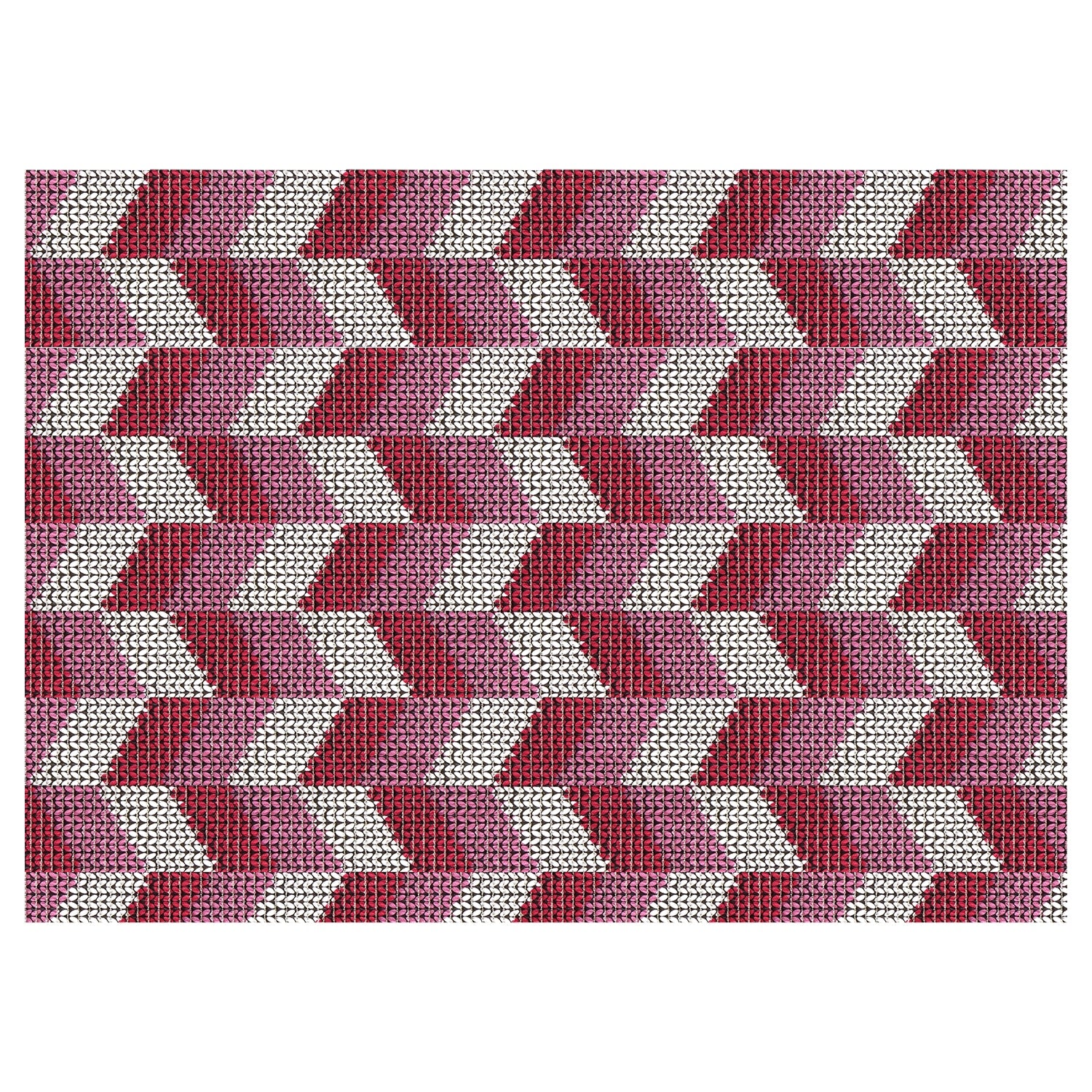 Chevron Bathroom Mat - 35" x 26" Red Waterproof Non-Slip Quick Dry Rug, Non-Absorbent Dirt Resistant Perfect for Kitchen, Bathroom and Restroom