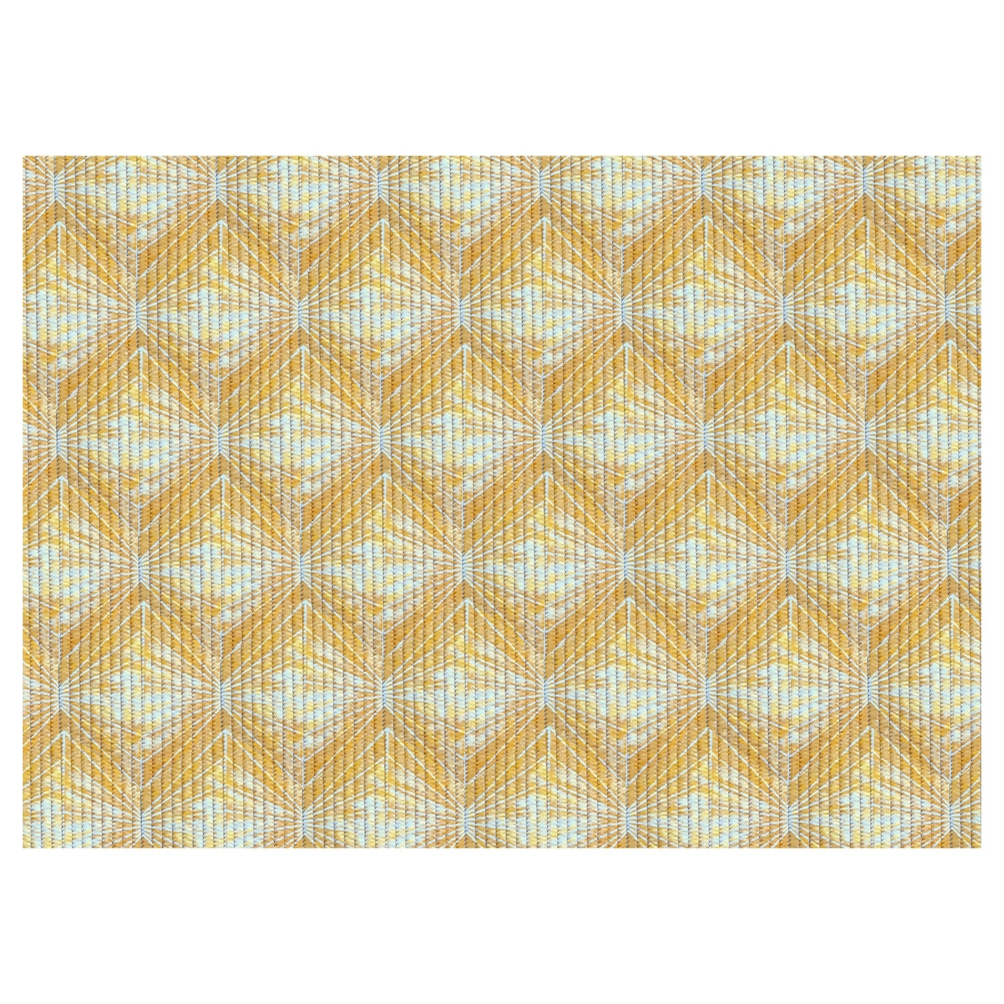 Diamond Bathroom Mat - 35" x 26" Yellow Waterproof Non-Slip Quick Dry Rug, Non-Absorbent Dirt Resistant Perfect for Kitchen, Bathroom and Restroom