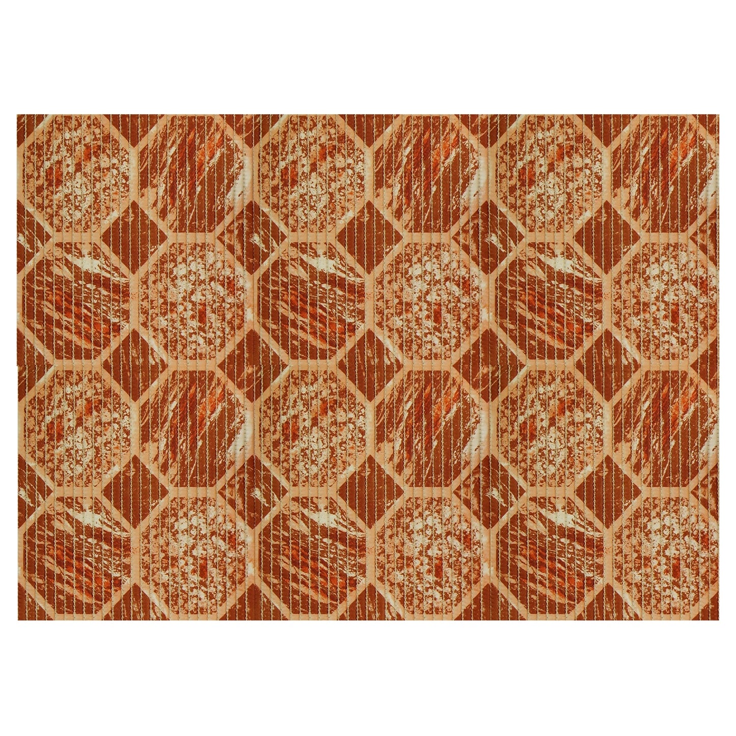 Octagon Bathroom Mat - 35" x 26" Brown Waterproof Non-Slip Quick Dry Rug, Non-Absorbent Dirt Resistant Perfect for Kitchen, Bathroom and Restroom