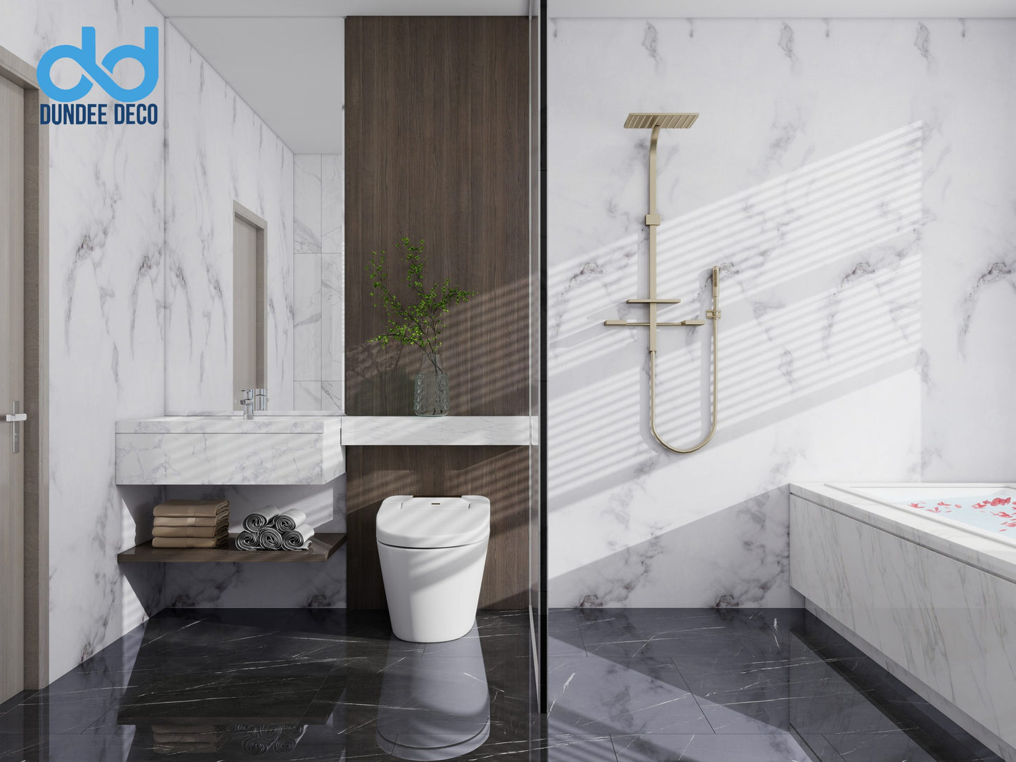UV Marble panels Marble in White|Grey|Black