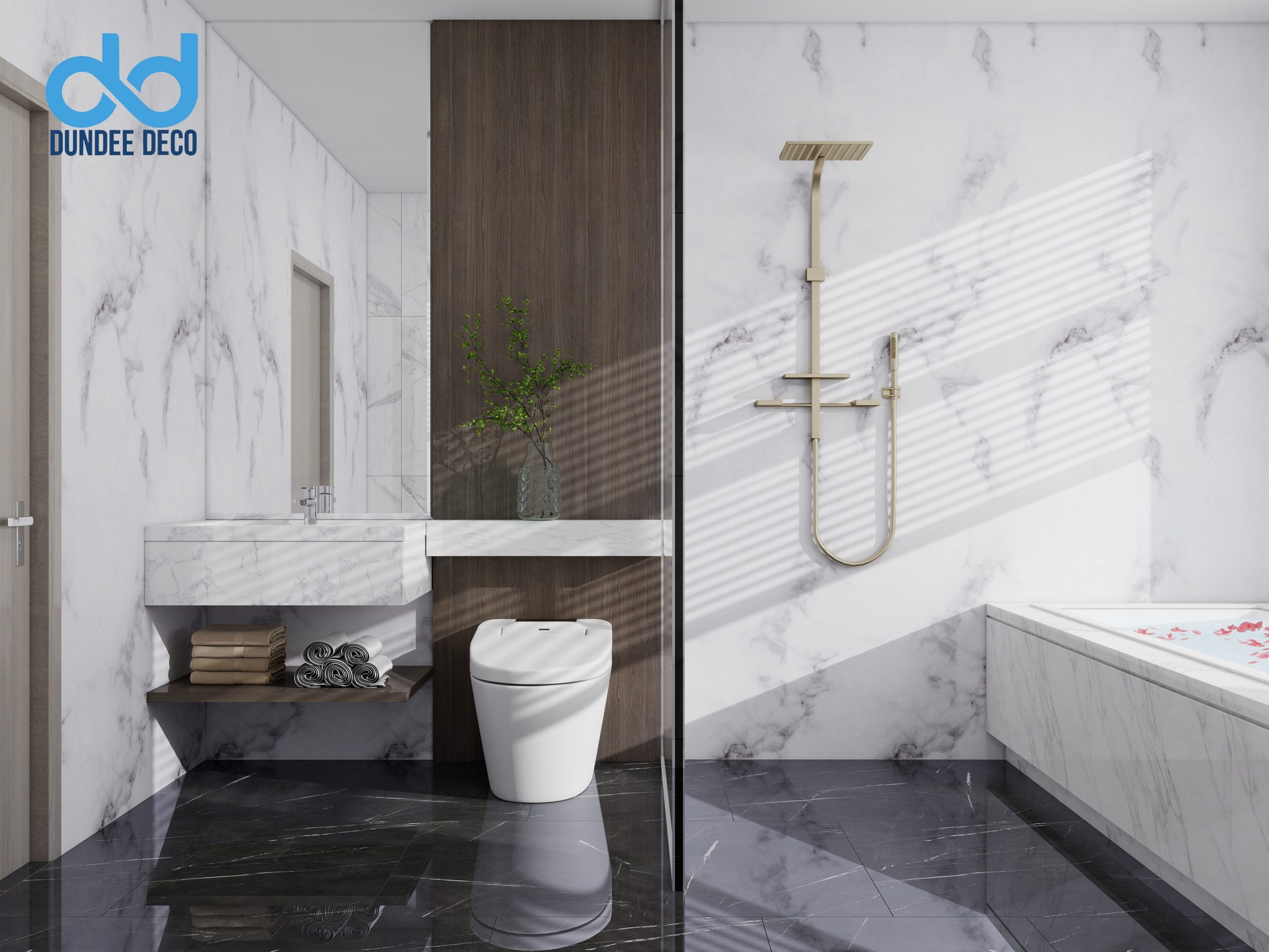 UV Marble panels Marble in White|Grey|Black