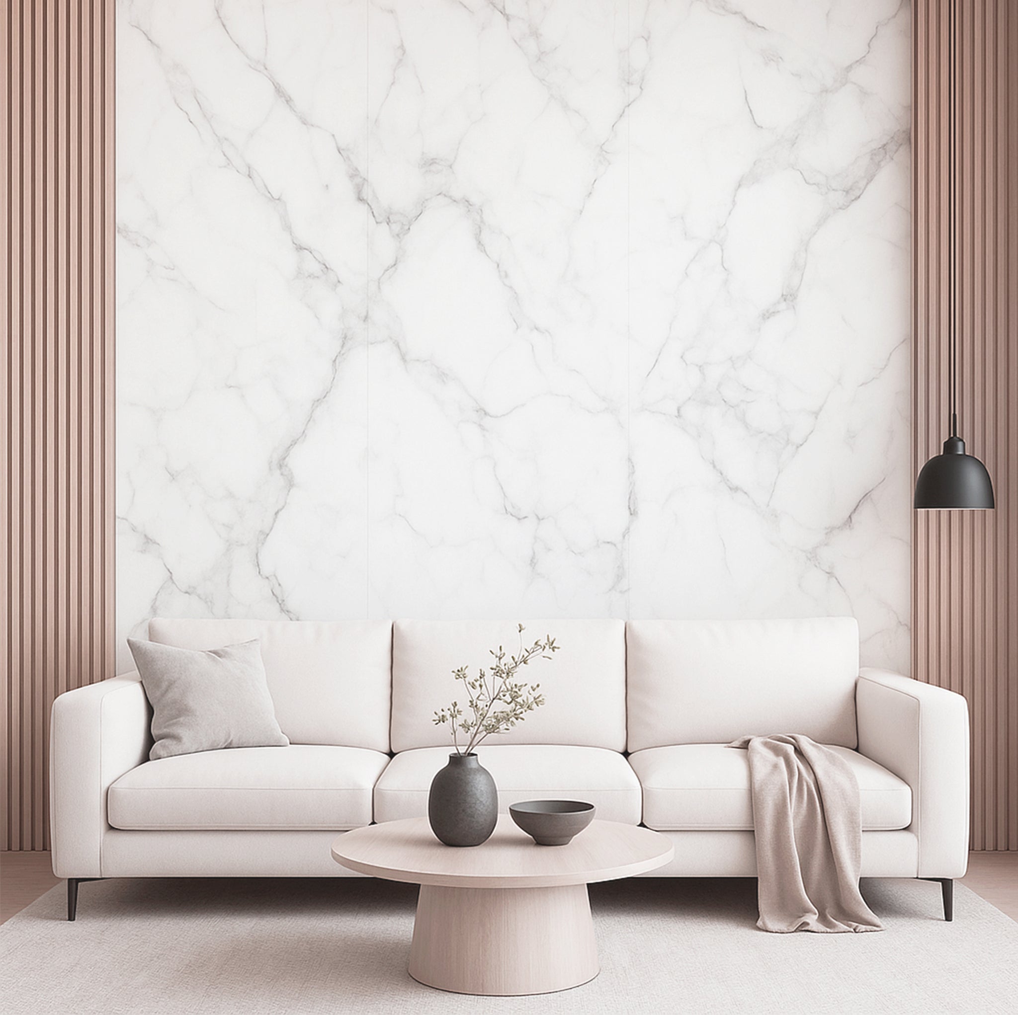 Faux Marble Wall Panels - 2 ft X 4 ft - Glossy, Waterproof Indoor Wall Cladding - White, Grey, Black Veins