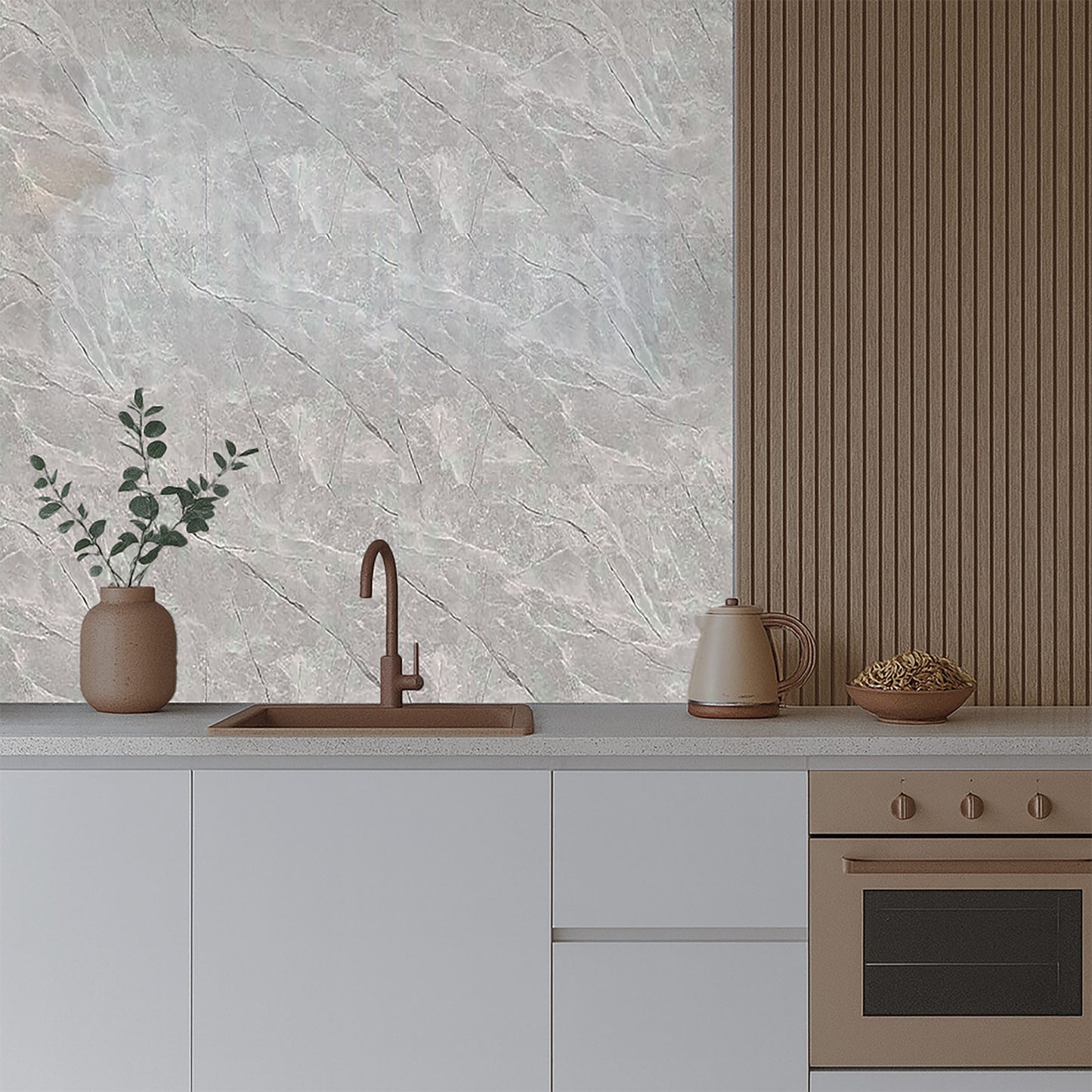 UV Marble panels Marble in Tan|Grey
