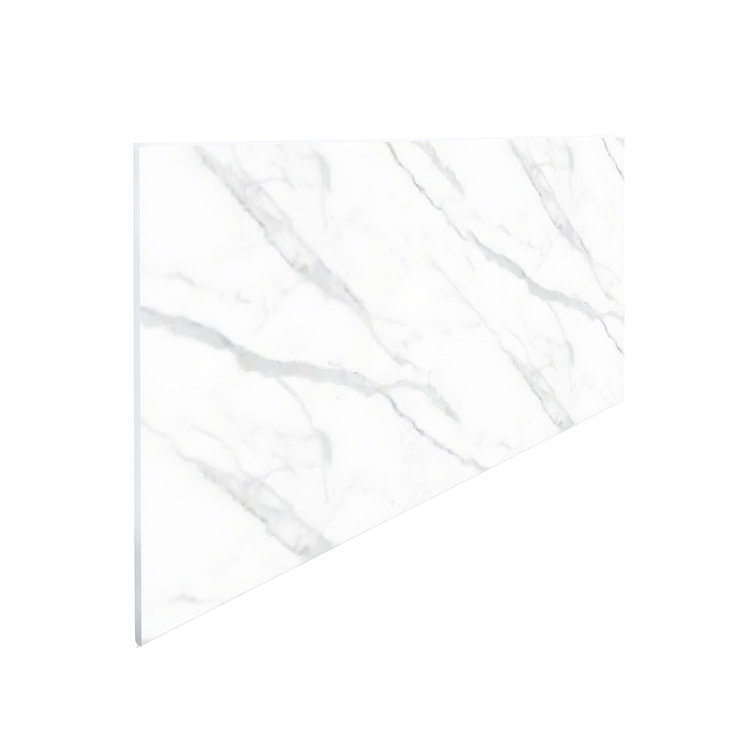 Faux Marble Wall Panels - 2 ft X 4 ft - Glossy, Waterproof Indoor Wall Cladding - Off-White, Grey Veins