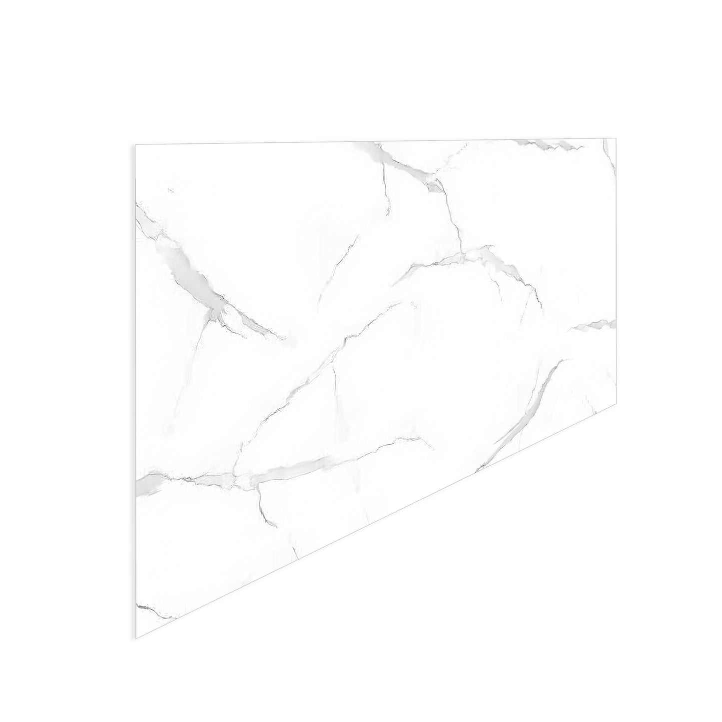 Faux Marble Wall Panels - 2 ft X 4 ft - Glossy, Waterproof Indoor Wall Cladding - White, Grey Veins