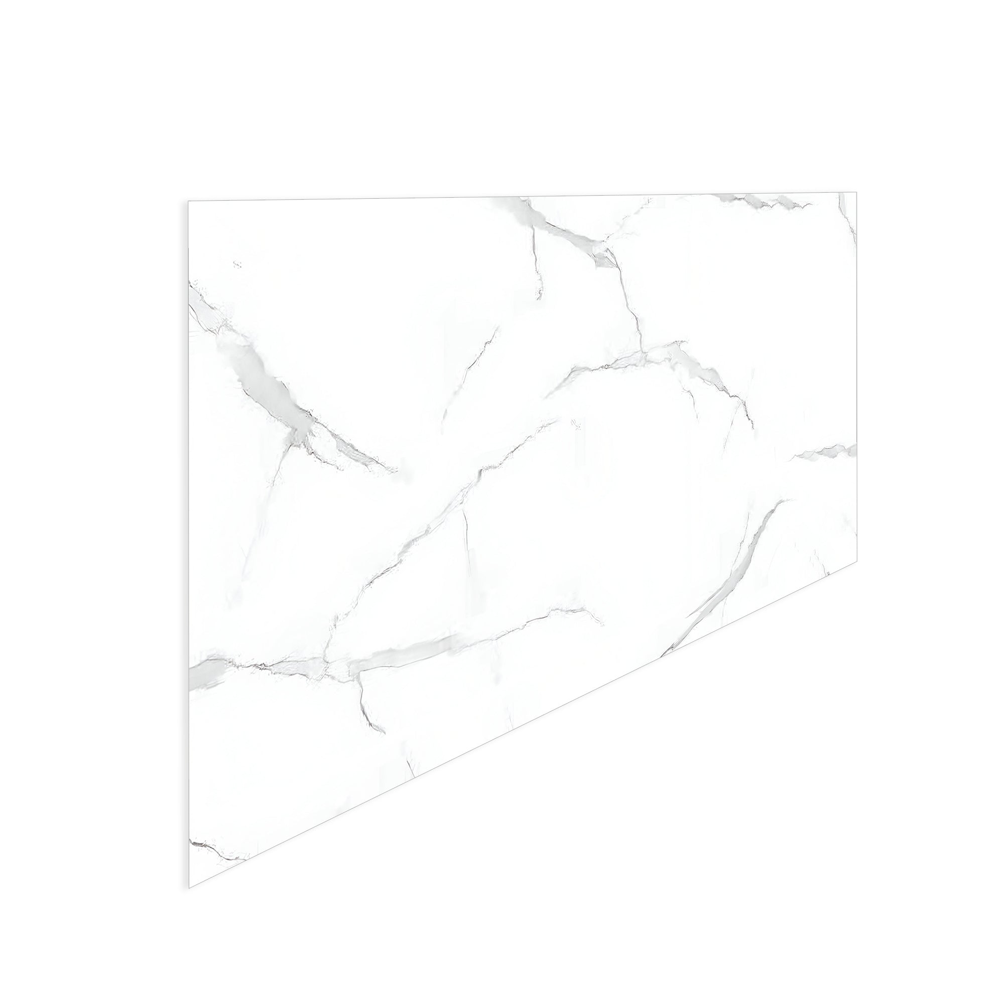Faux Marble Wall Panels - 2 ft X 4 ft - Glossy, Waterproof Indoor Wall Cladding - White, Grey Veins