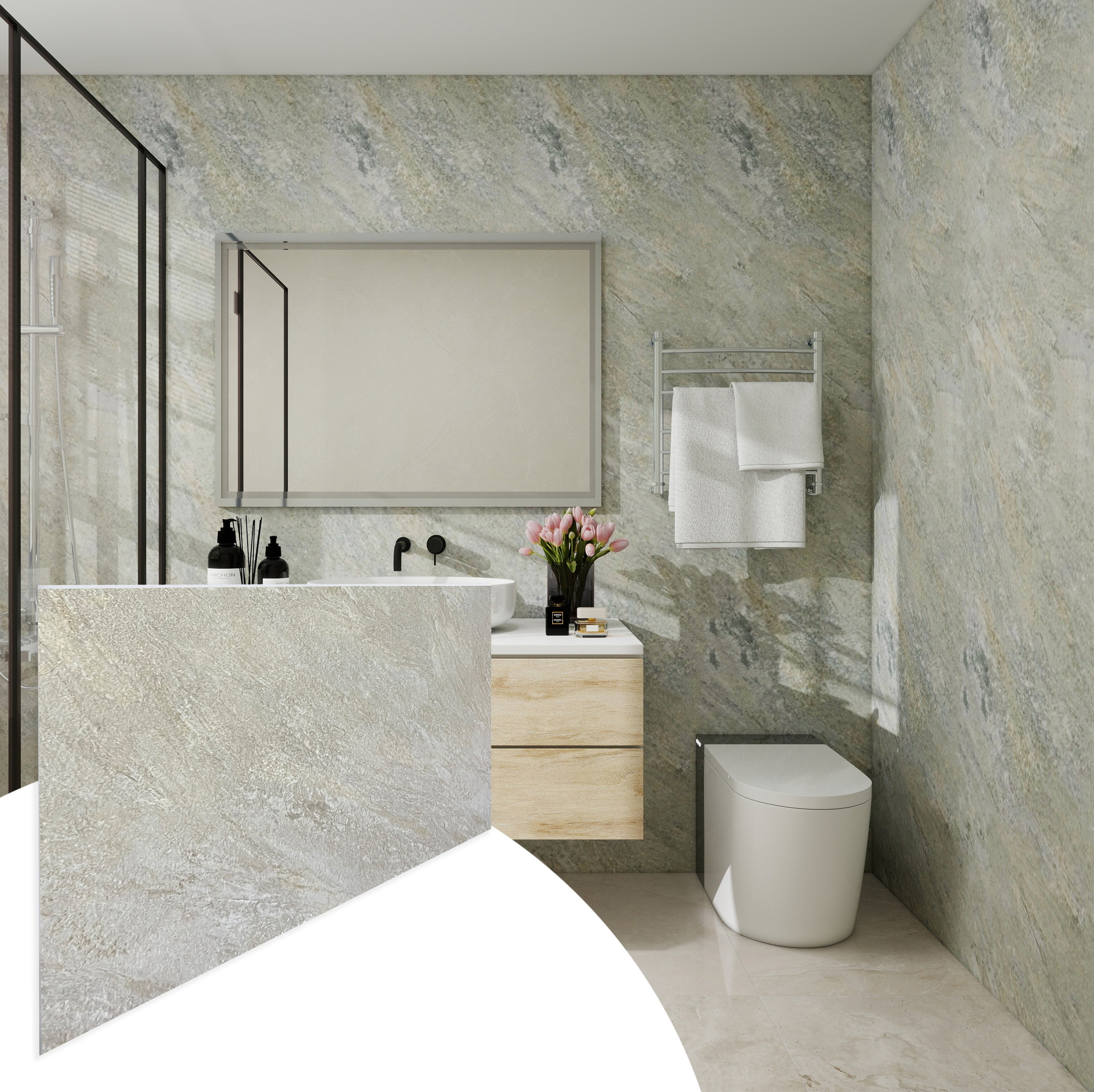 Pvc Cladding Tan Faux Stone Wall Panels - 2 ft X 4 ft - Waterproof, Matte Textured, DIY ...