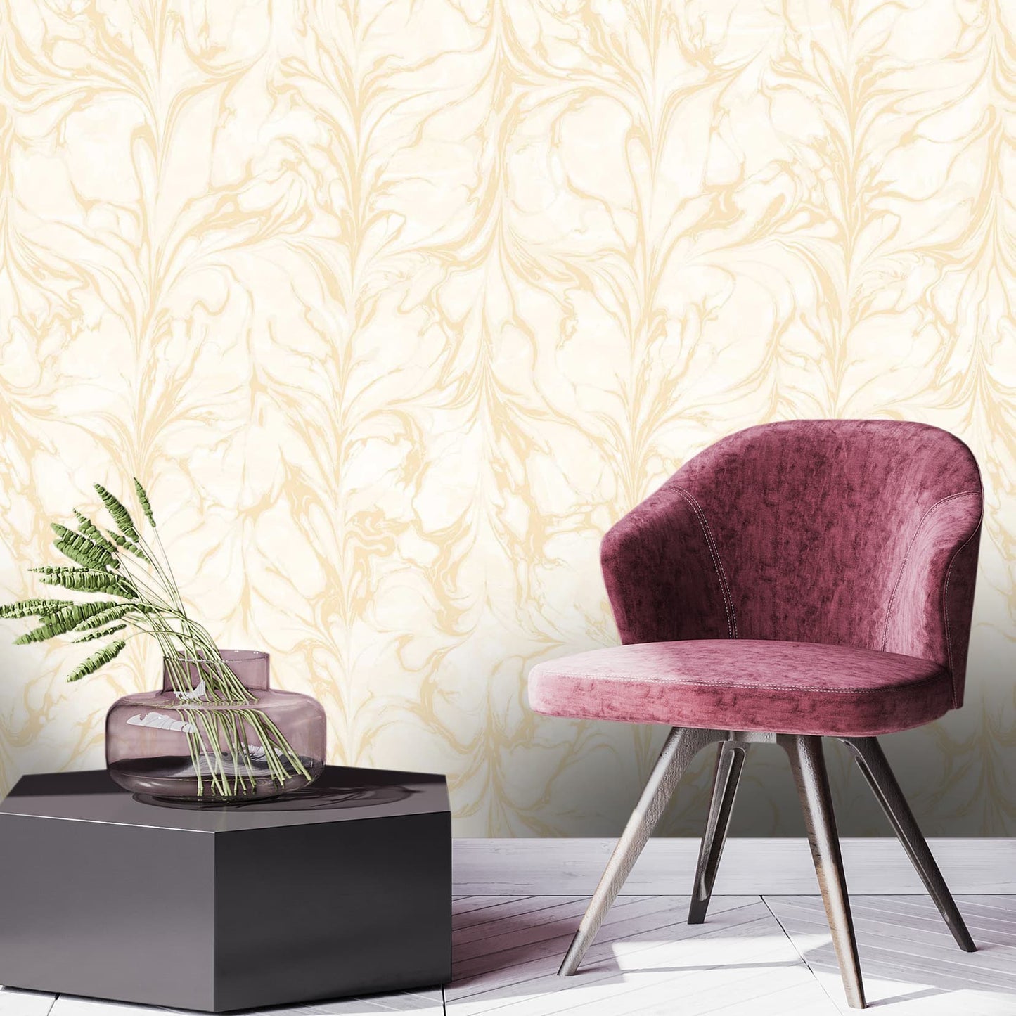 Textured Wallpaper Abstract in Ivory