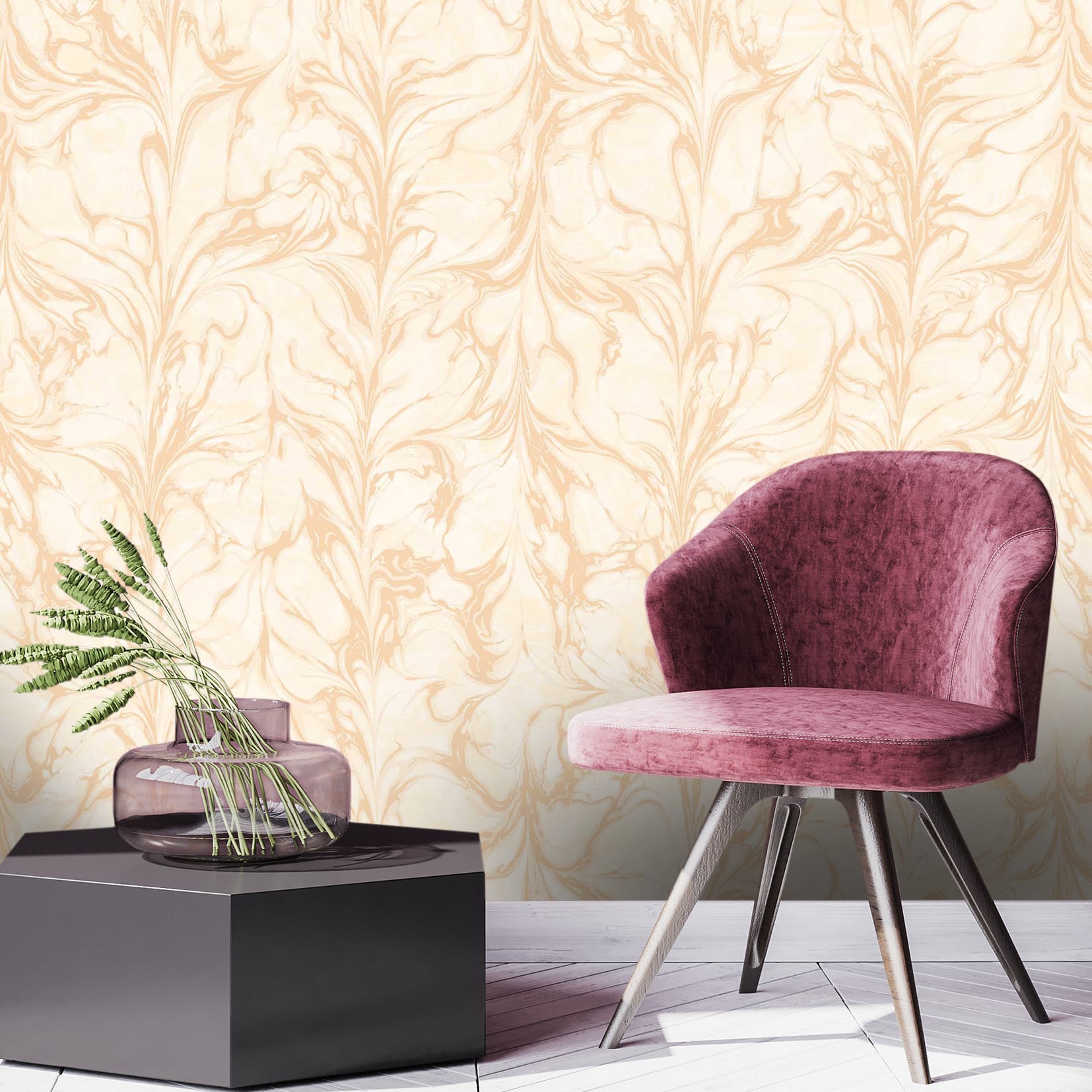 Textured Wallpaper Abstract in Peach