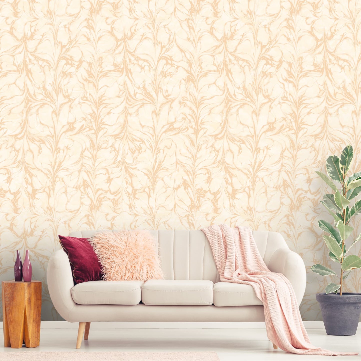 Textured Wallpaper Abstract in Peach