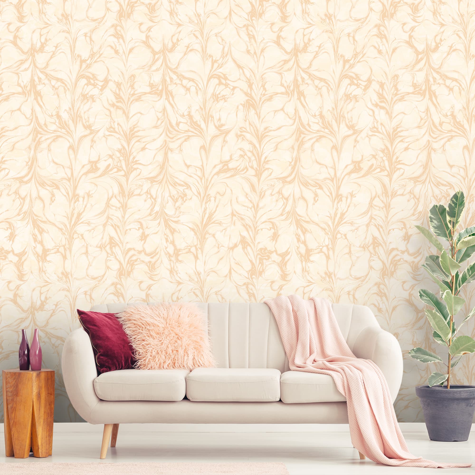 Textured Wallpaper Abstract in Peach